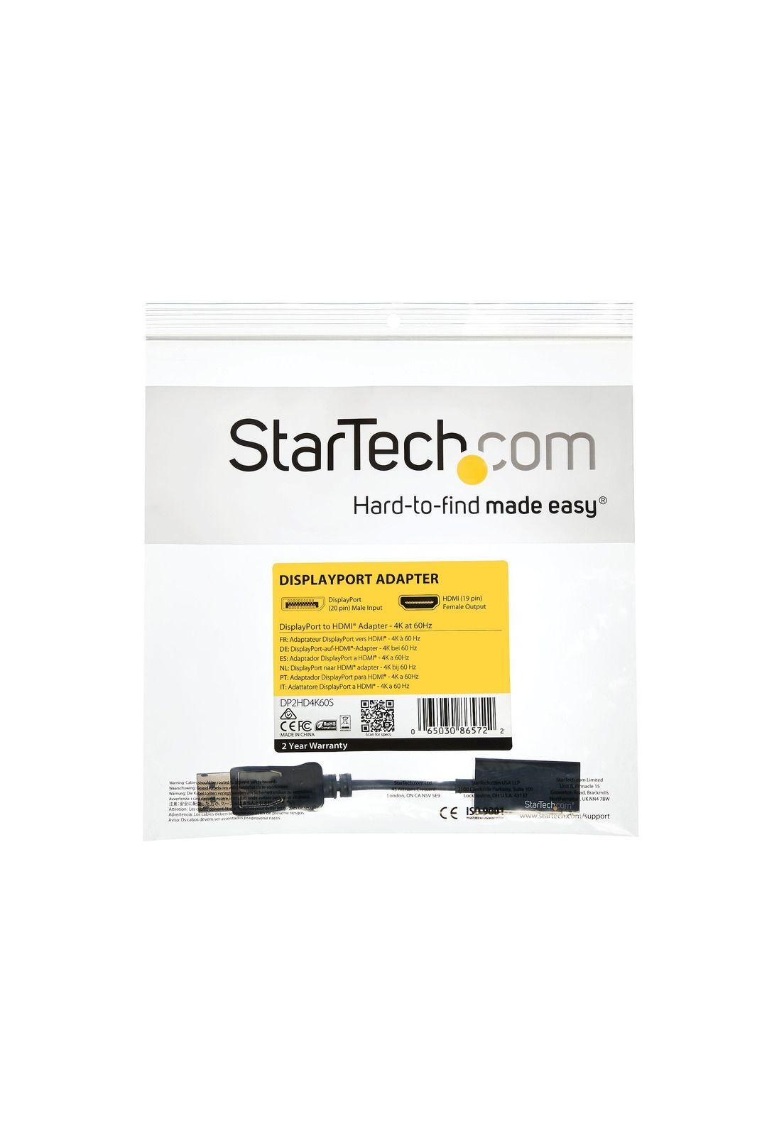 Adaptador Conversor DisplayPort a HDMI 4K 60Hz StarTech-6