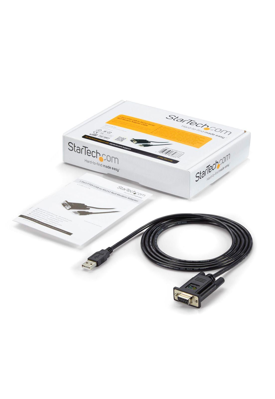 Cable Adaptador USB a Módem Nulo RS232 Serial DCE con FTDI-4