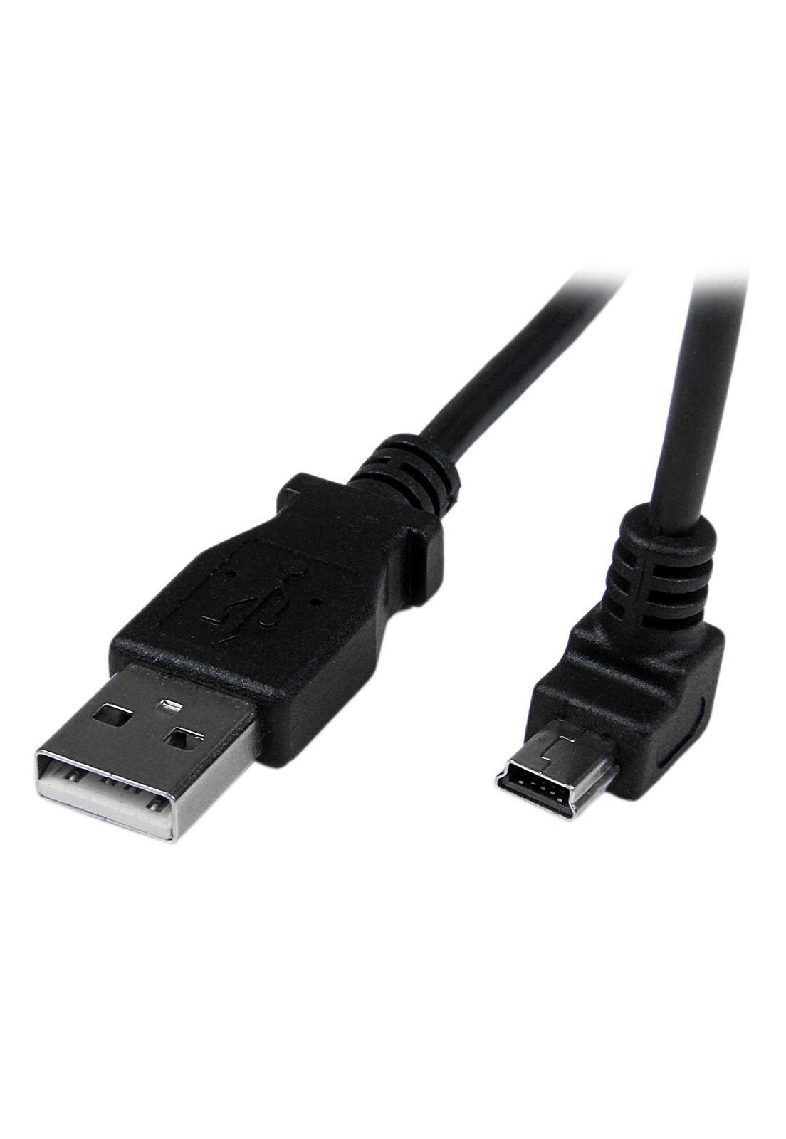 Cable USB de 2mts USB A a Mini USB B Acodado Abajo-0