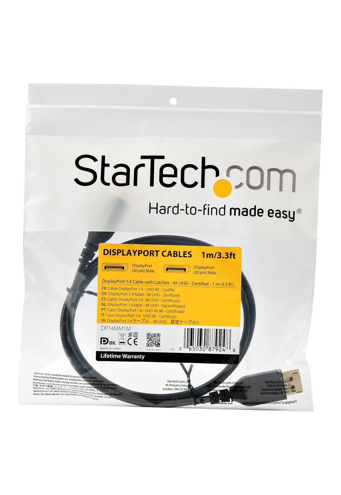 Cable DisplayPort 1.4 de 1mt Certificado VESA StarTech-3
