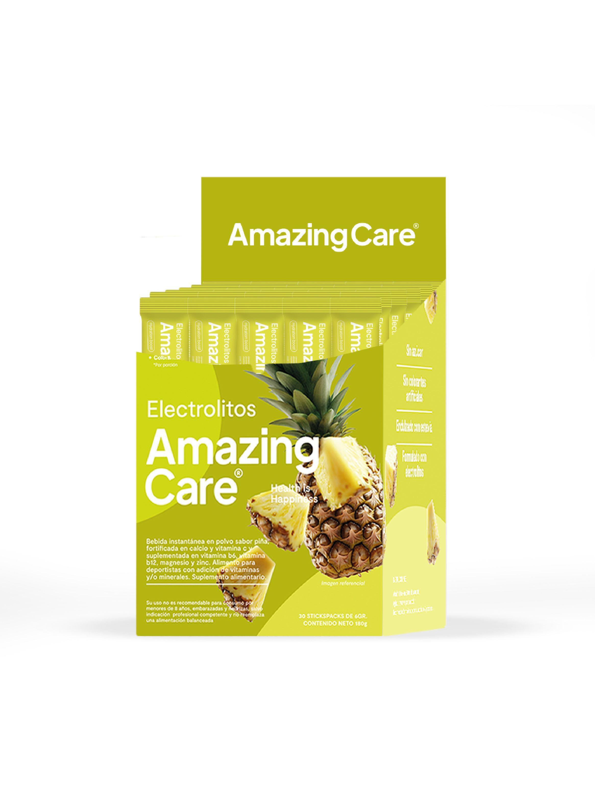 Electrolitos Bebida Hidratante Amazing Care Pina 30 Sticks-0
