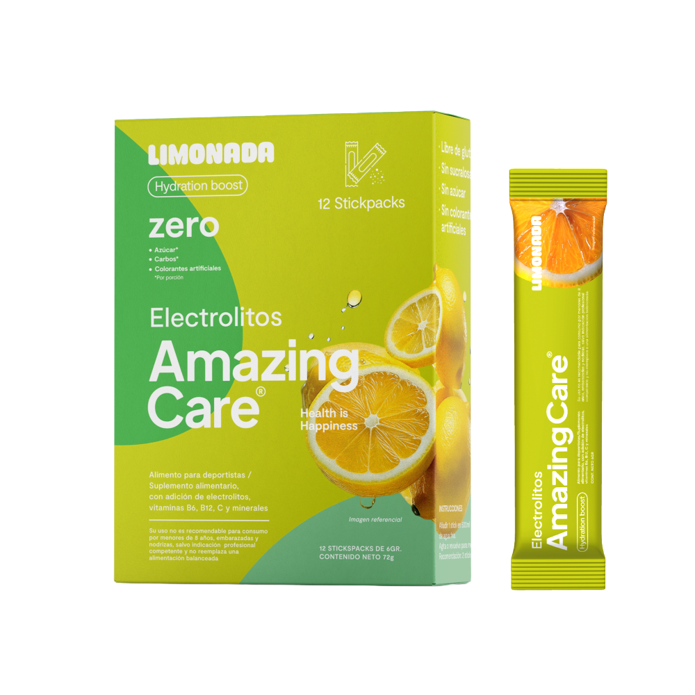 Electrolitos Bebida Hidratante Amazing Care Limon 12 Sticks-0