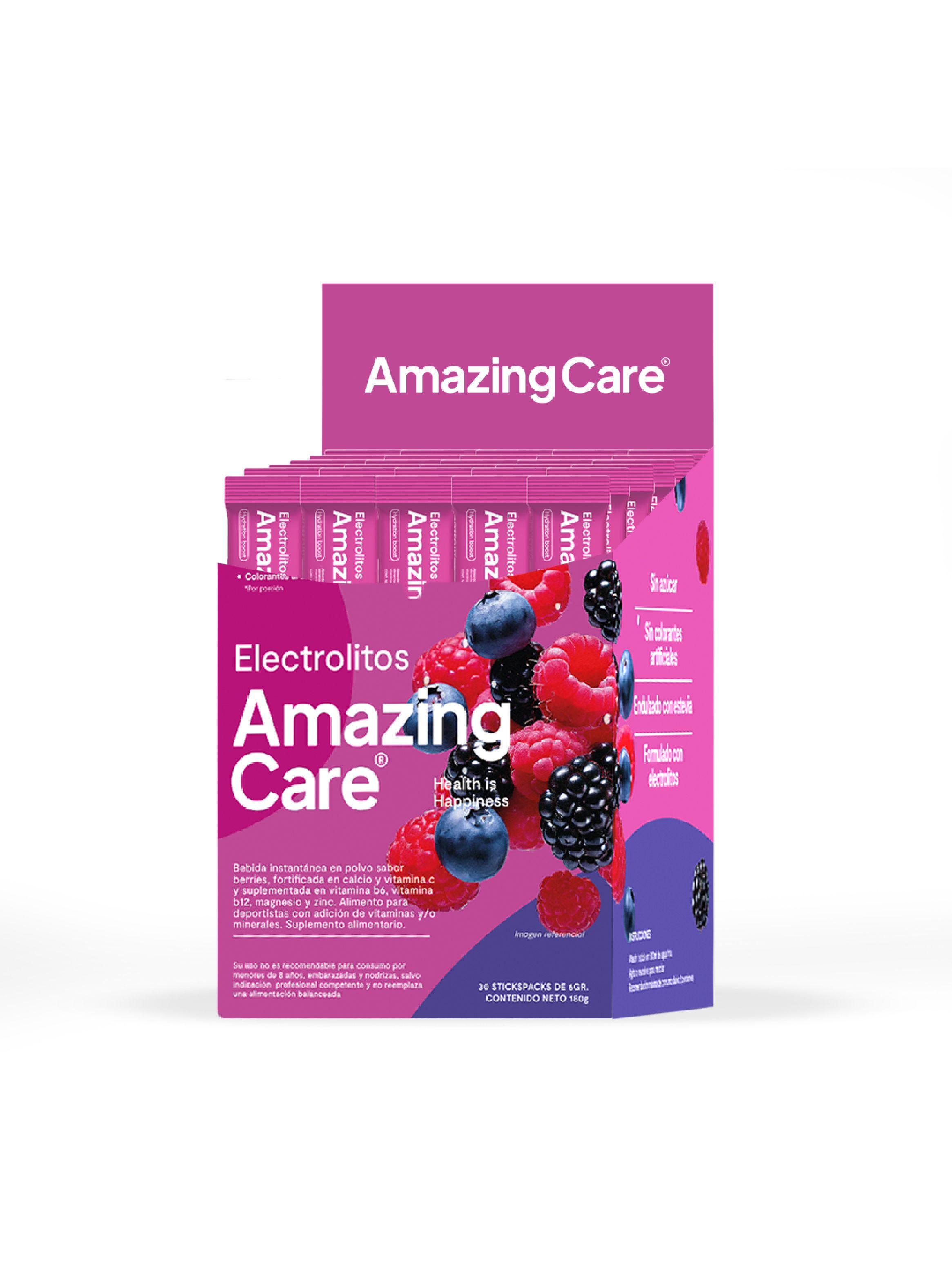Electrolitos Bebida Hidratante Amazing Care Berries 30 Sticks-0