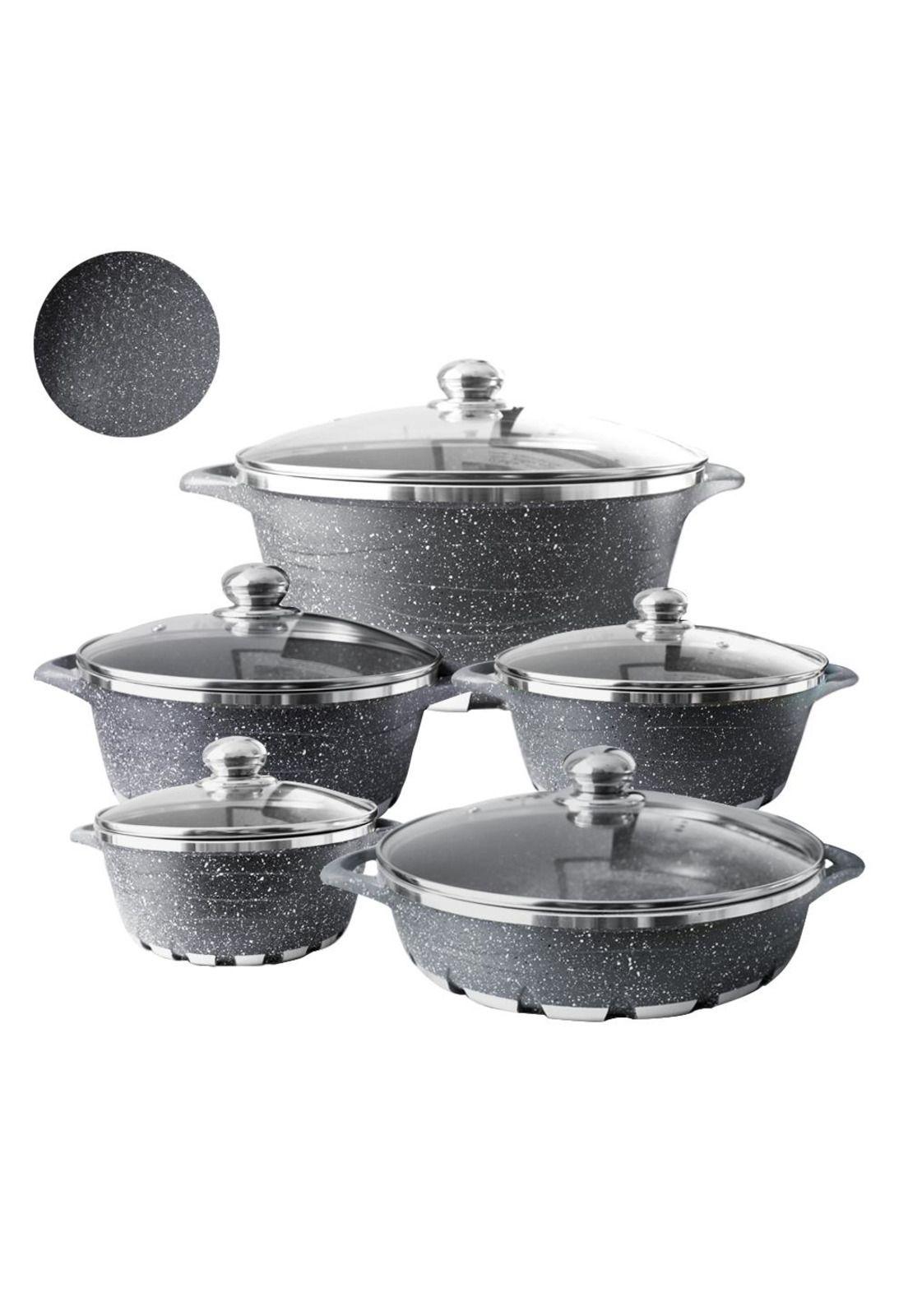 Batería de Cocina 10 Piezas Altas Granito Antiadherente-4