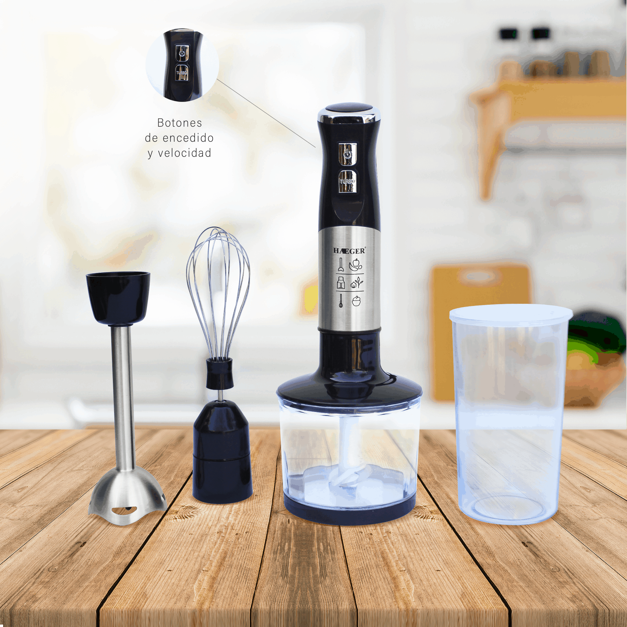Licuadora de Mano o Mini Pimer con Accesorios -2