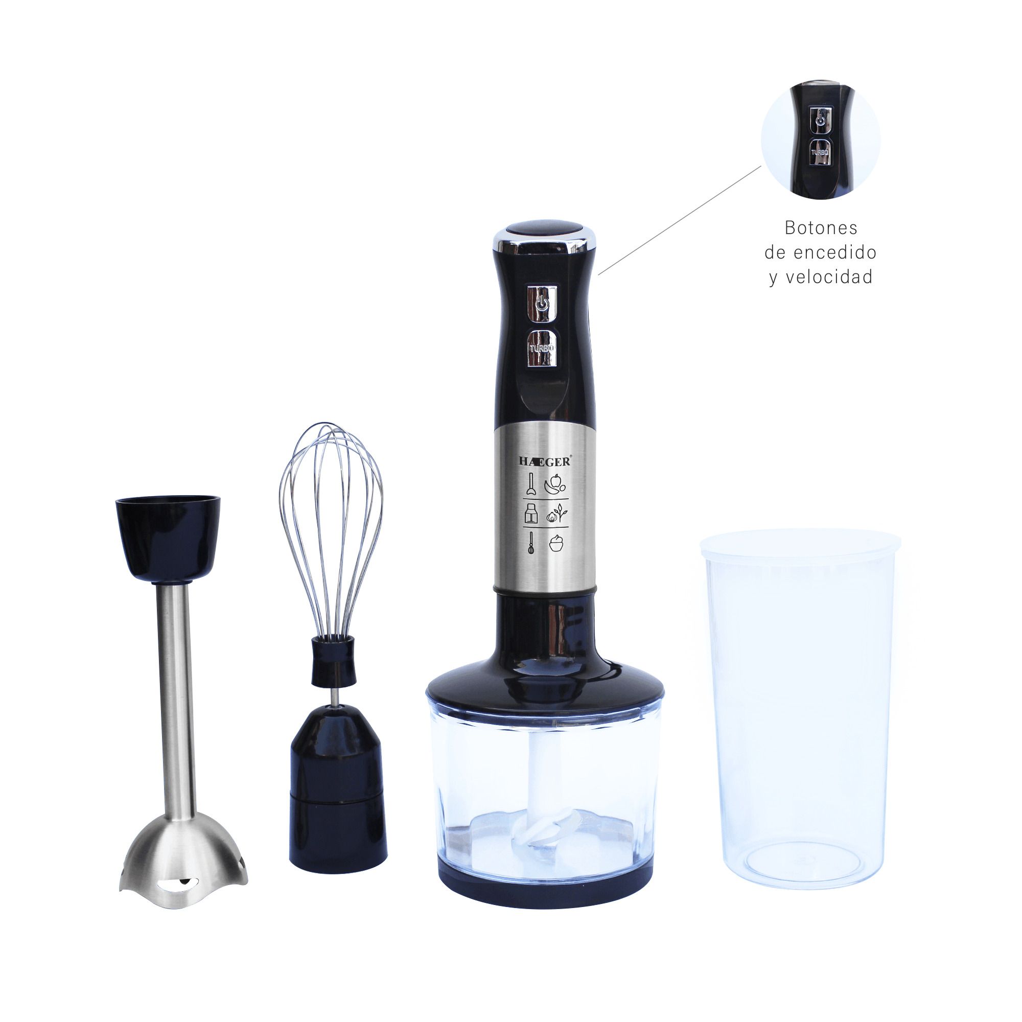 Licuadora de Mano o Mini Pimer con Accesorios -1