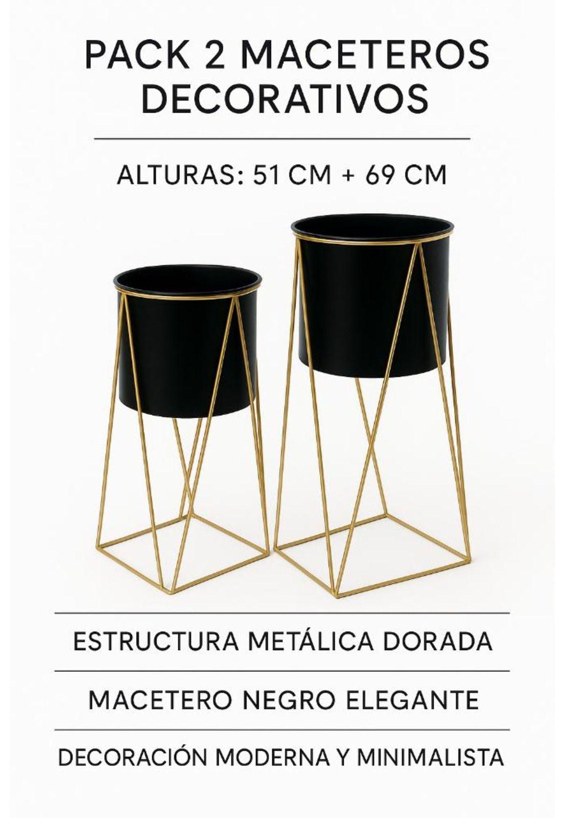 Maceteros Pedestal Set 2 unidades Macetas negro Porta maceta-2