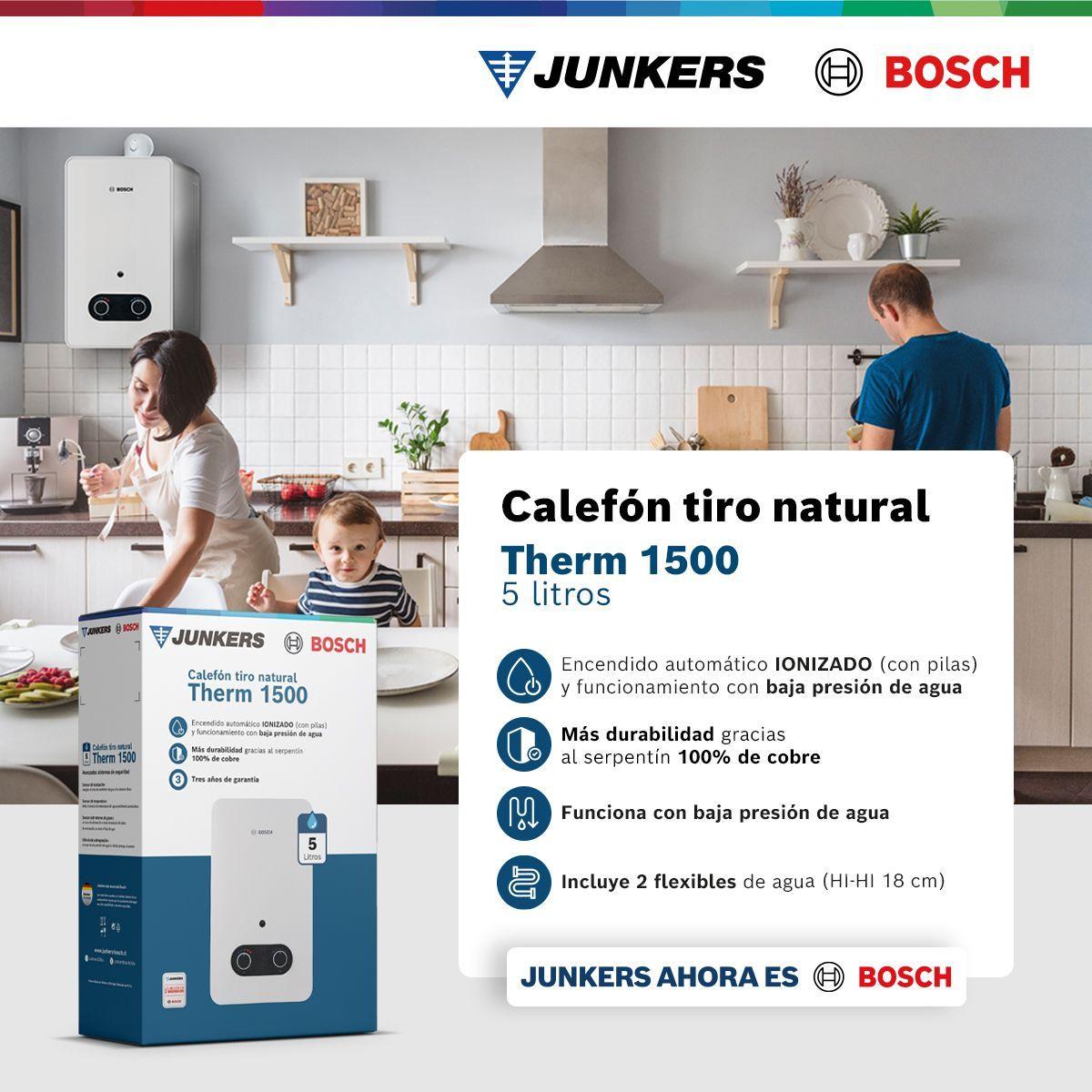 Calefón ionizado 5 litros gas licuado Junkers Bosch Therm 1500-4