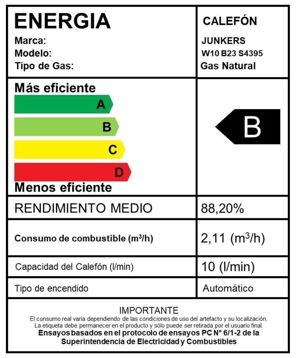 Calefón ionizado 10 litros gas natural HydroBase 1500-6