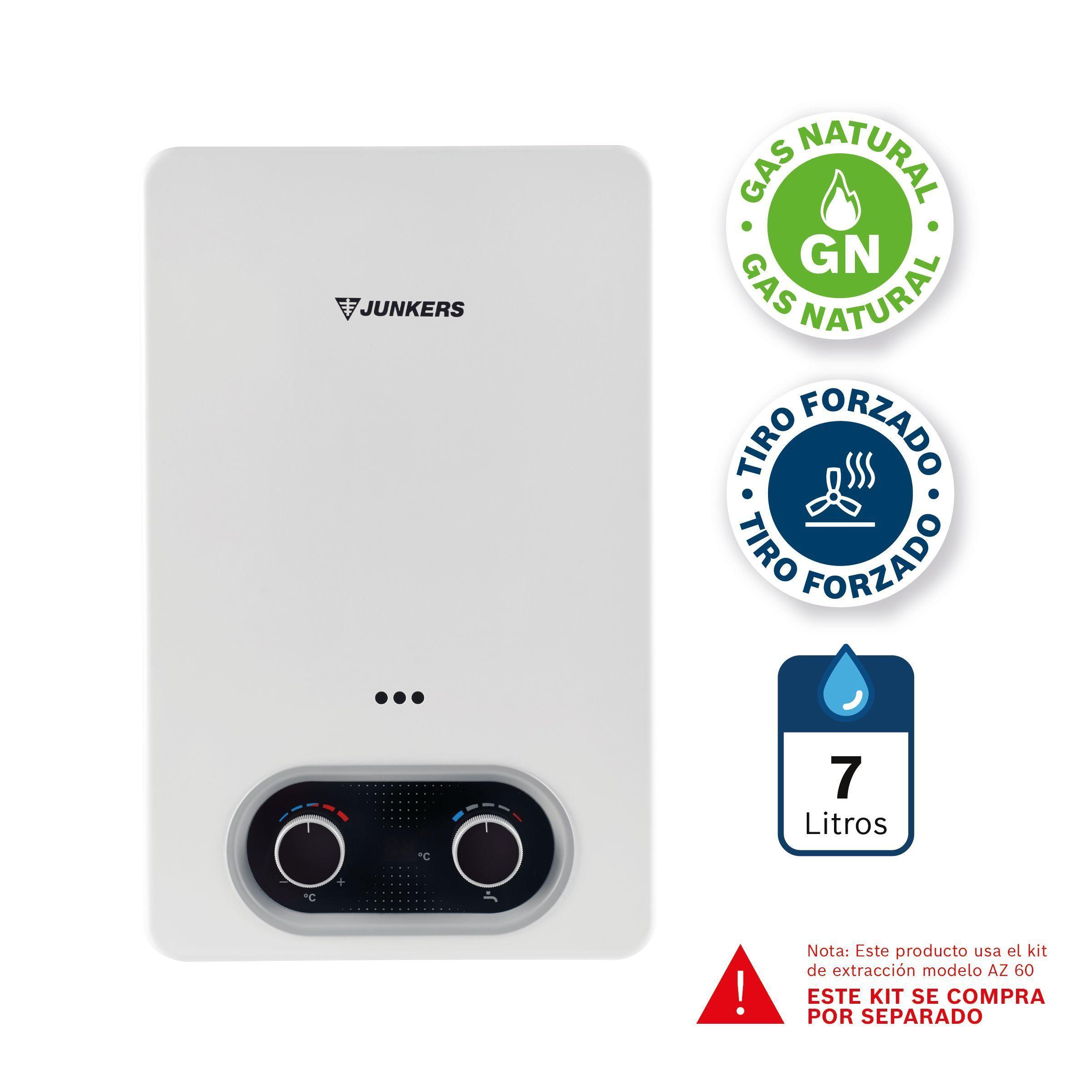 Calefont 7 Litros Gas Natural Tiro Forzado Junkers Bosch Therm 1400 F-1