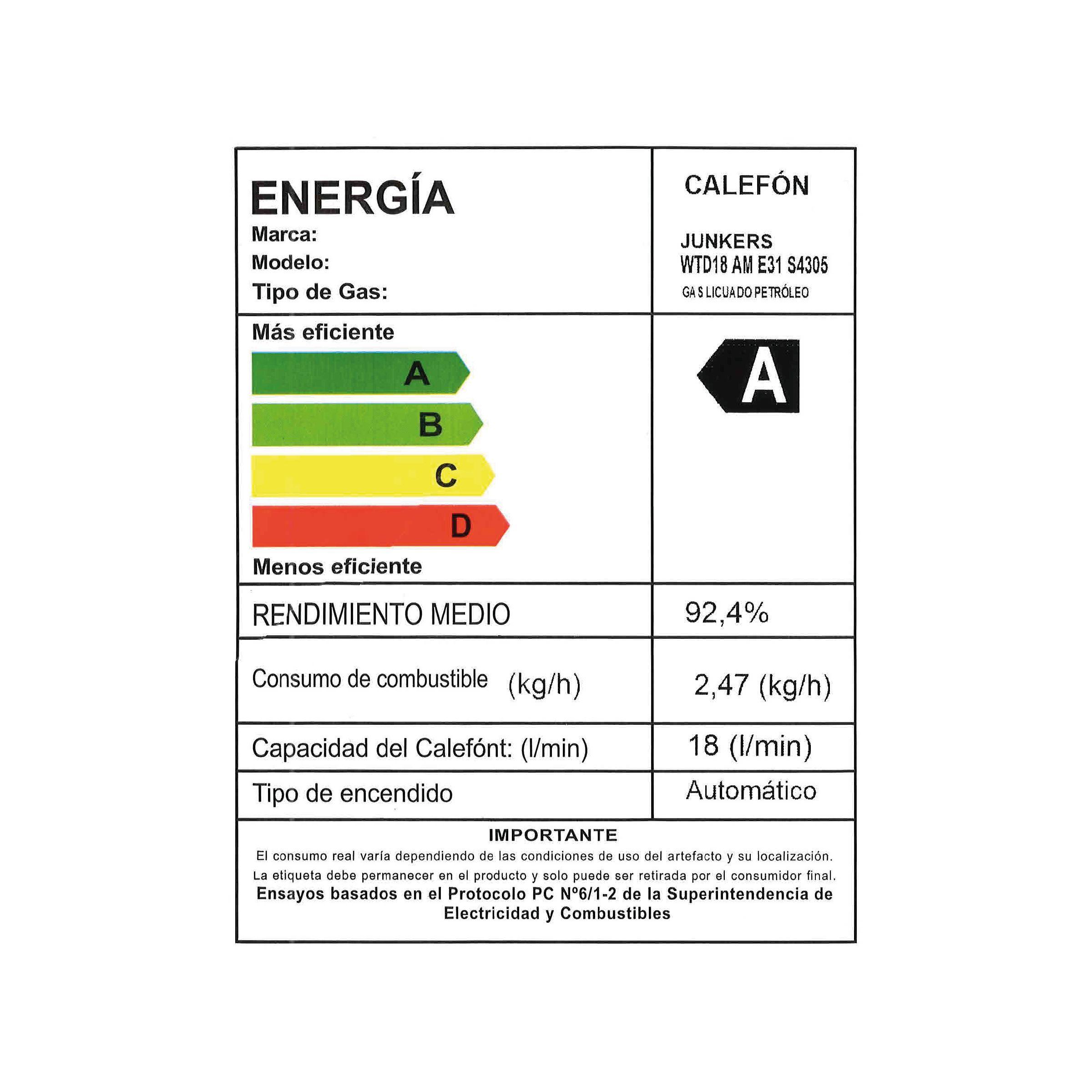 Calefón camara estanca 18 litros gas licuado HydroCompact-5
