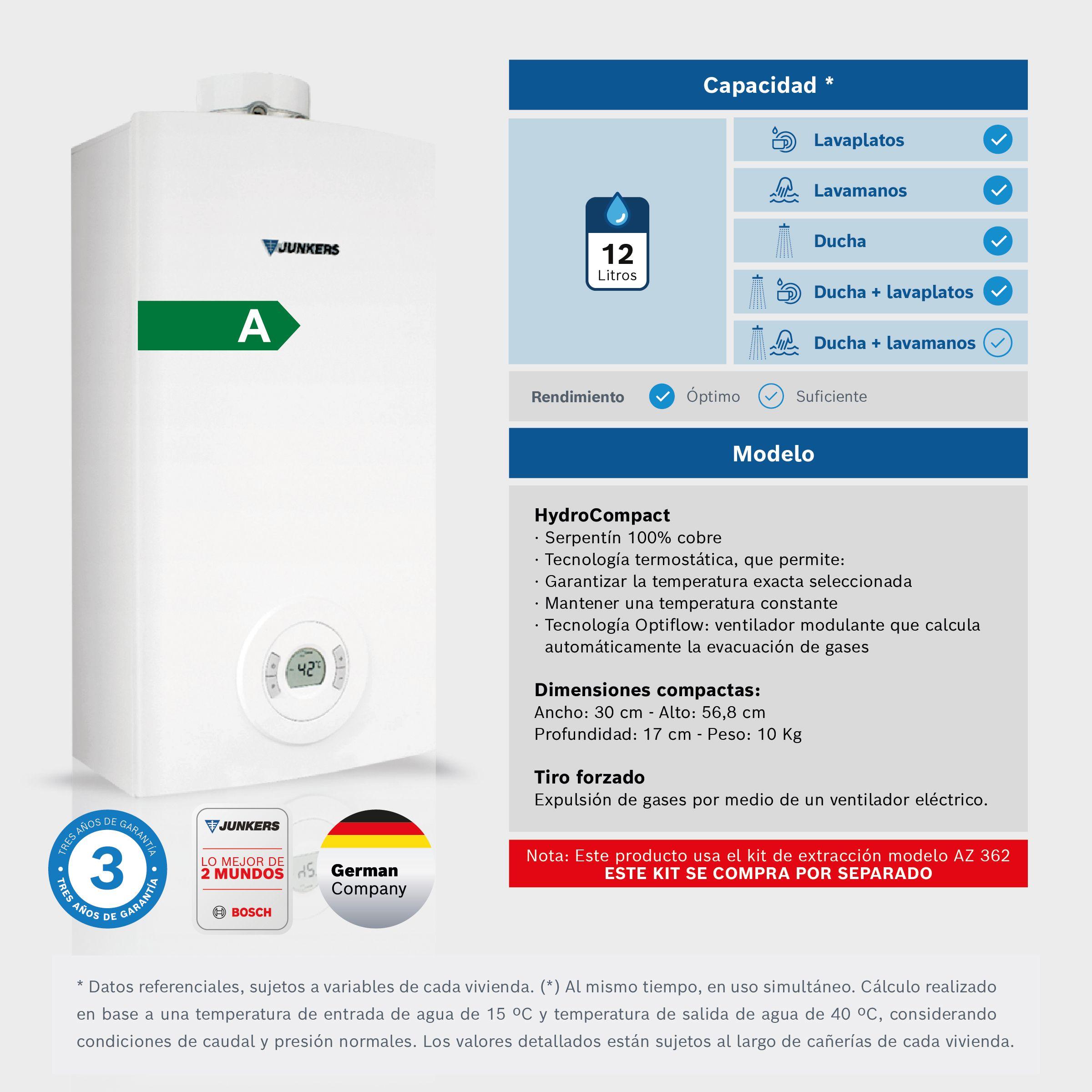 Calefón camara estanca 12 litros gas licuado HydroCompact-2