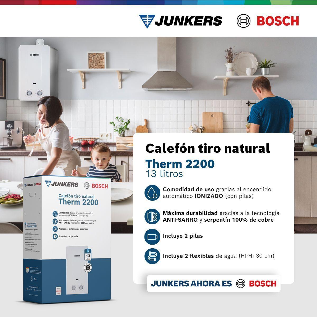 Calefont 13 Litros Gas Licuado Tiro Natural Junkers Bosch Therm 2200-4
