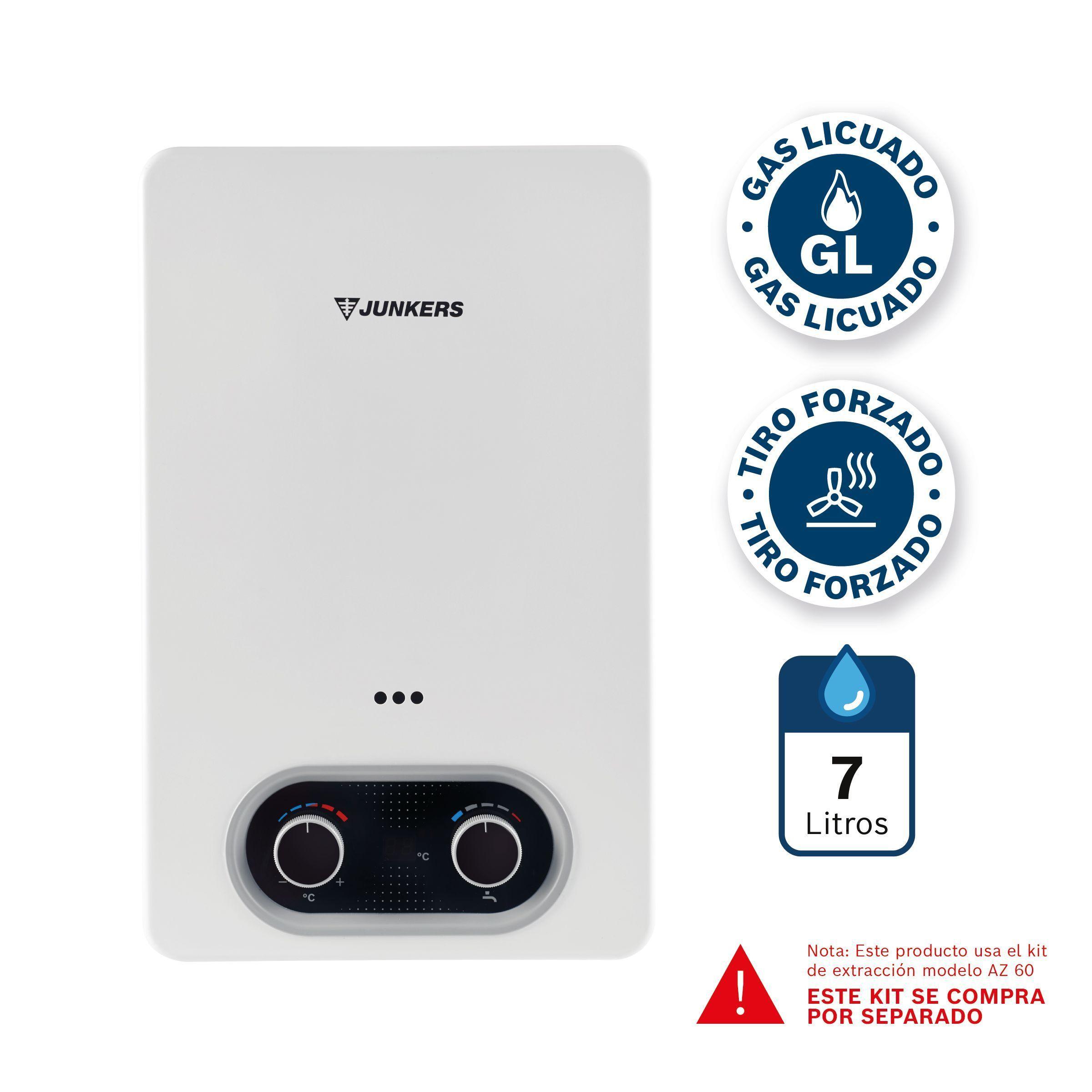 Calefont 7 Litros Gas Licuado Tiro Forzado Junkers Bosch Therm 1400 F-1