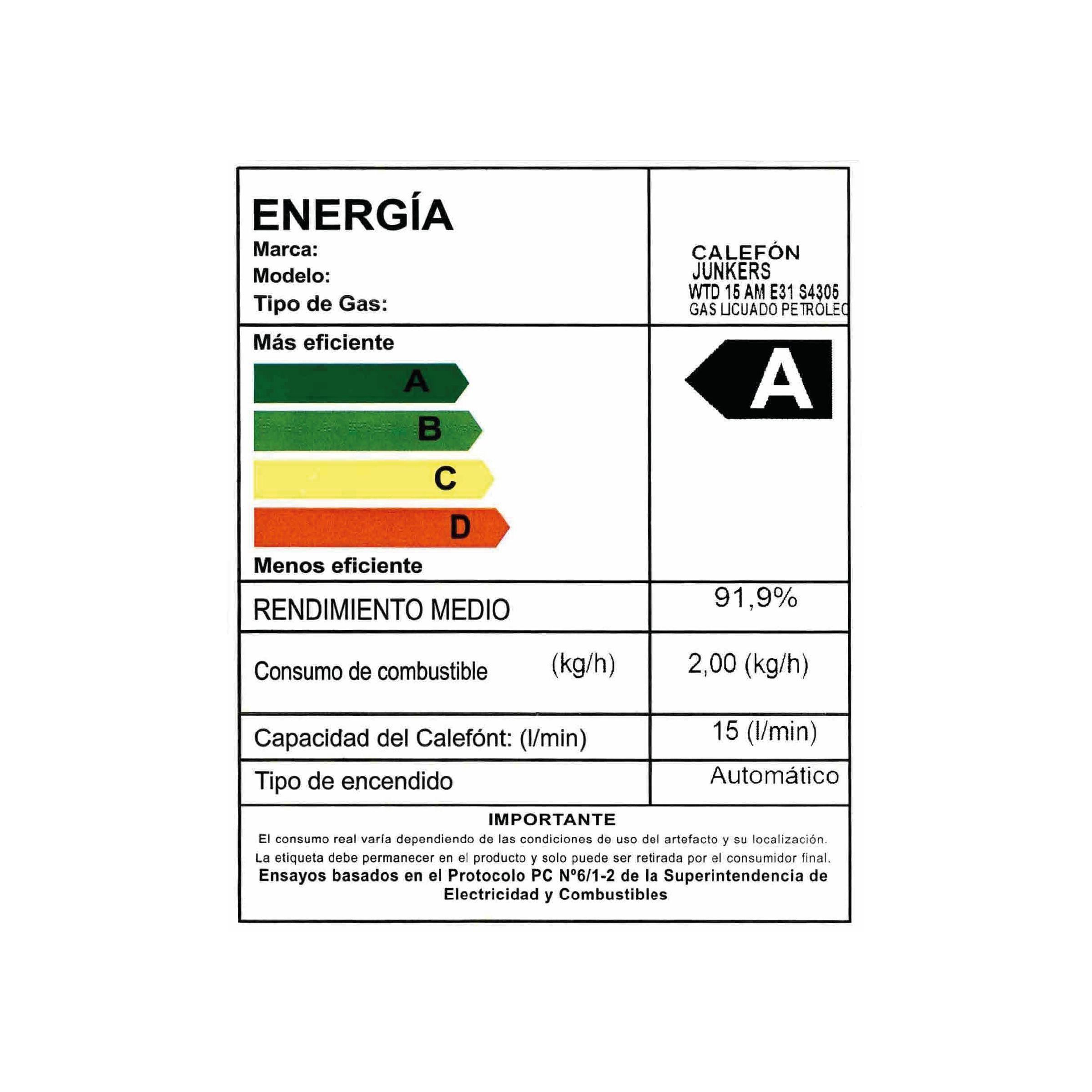 Calefón camara estanca 15 litros gas licuado HydroCompact-5
