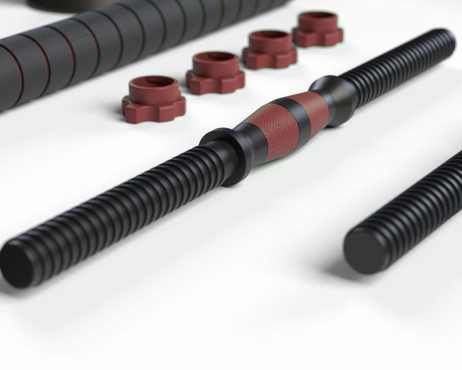 Set Mancuernas 2 en 1 Fitmax 40 Kg PVC Rojo-3