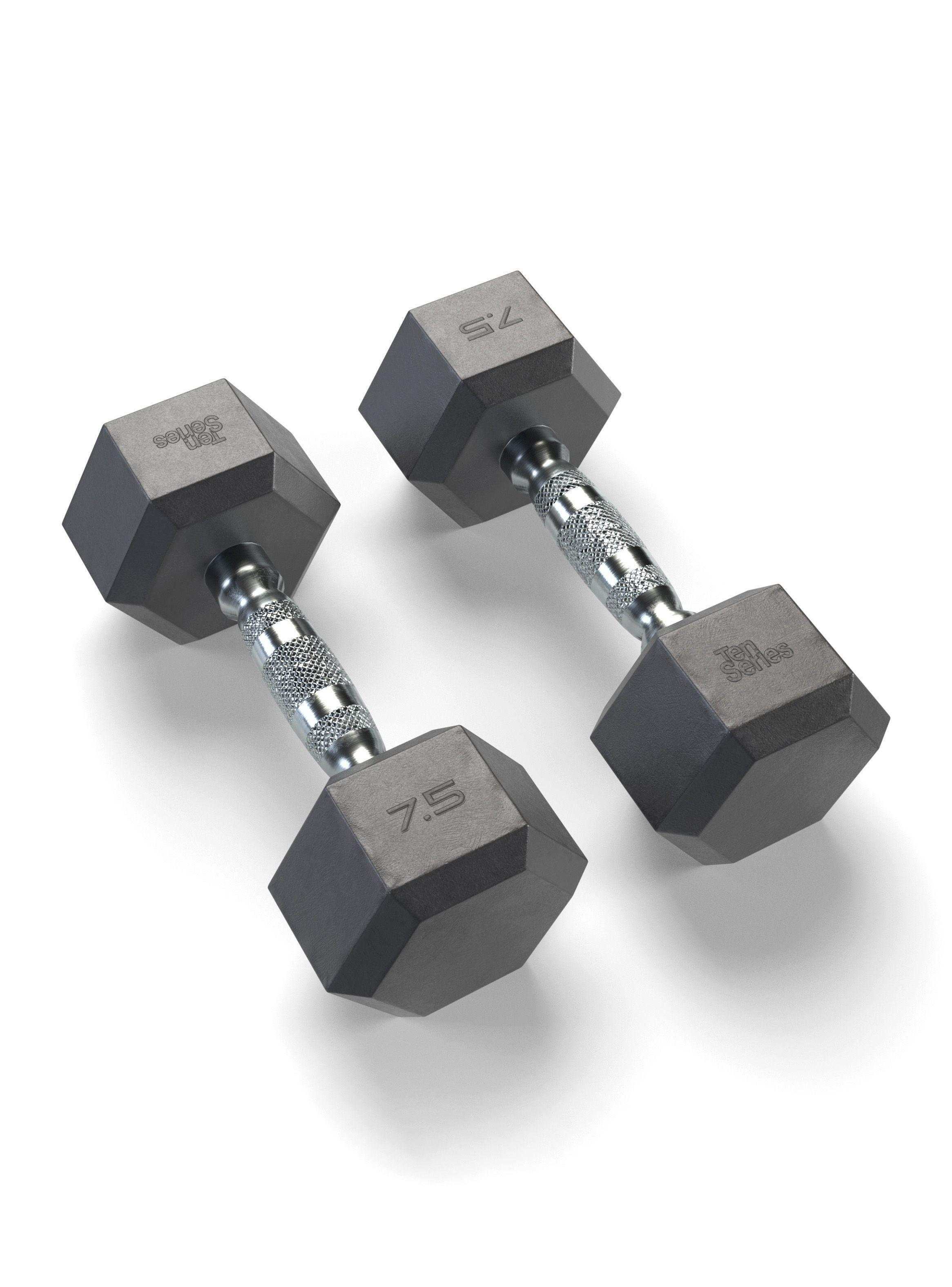 Mancuerna Hexagonal Recubierta En Caucho 7 5 Kg-5