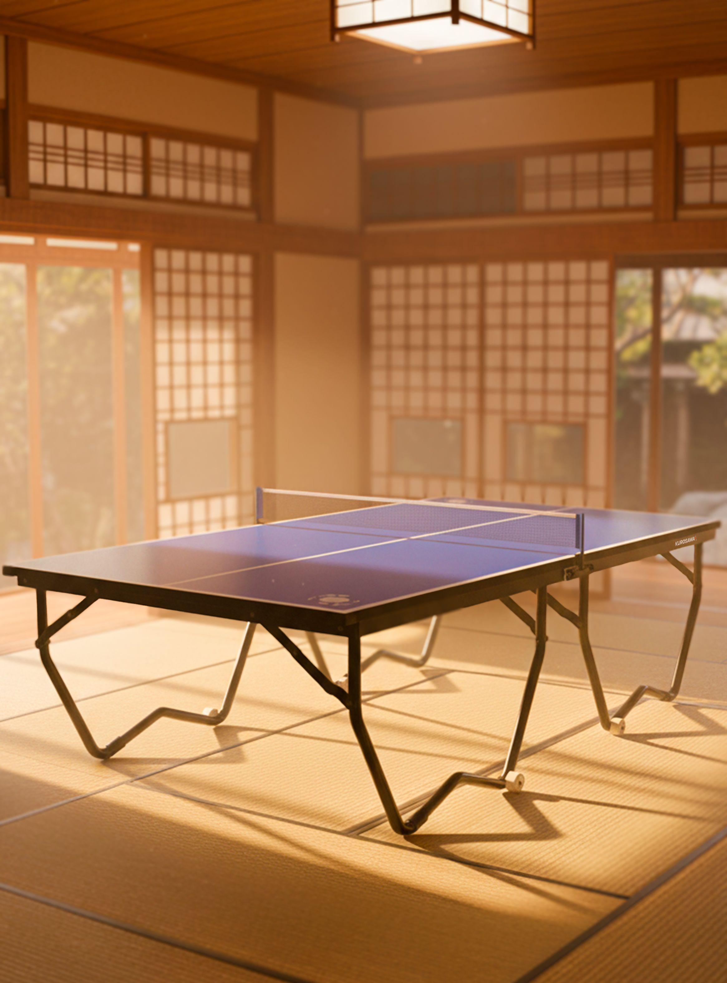Mesa De Ping Pong Plegable Kurosawa Asagi Azul-7