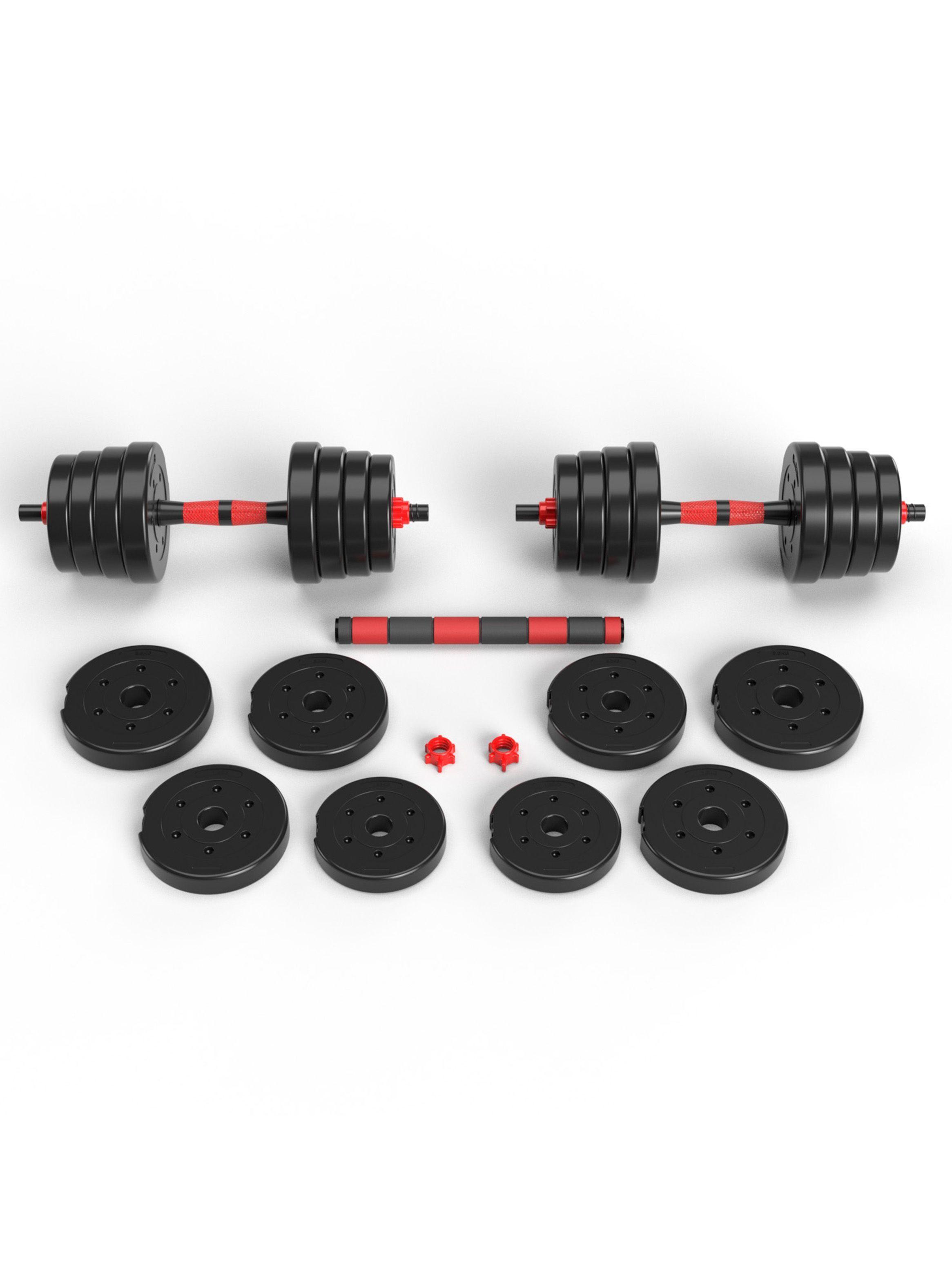 Set Mancuernas 2 en 1 Fitmax 30 Kg PVC Rojo-2