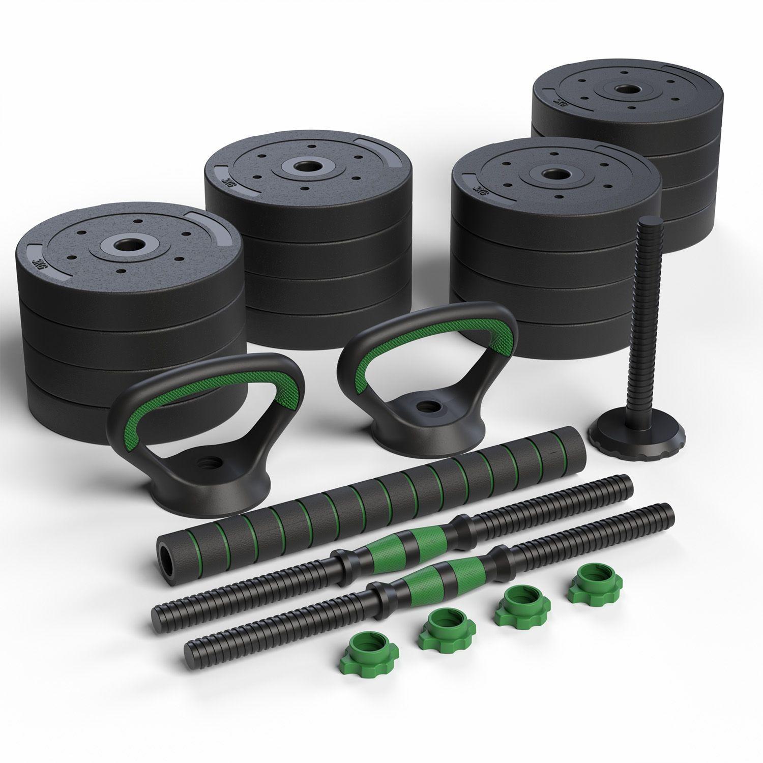 Set Mancuernas Green 3 en 1 ajustables 50 Kg-0
