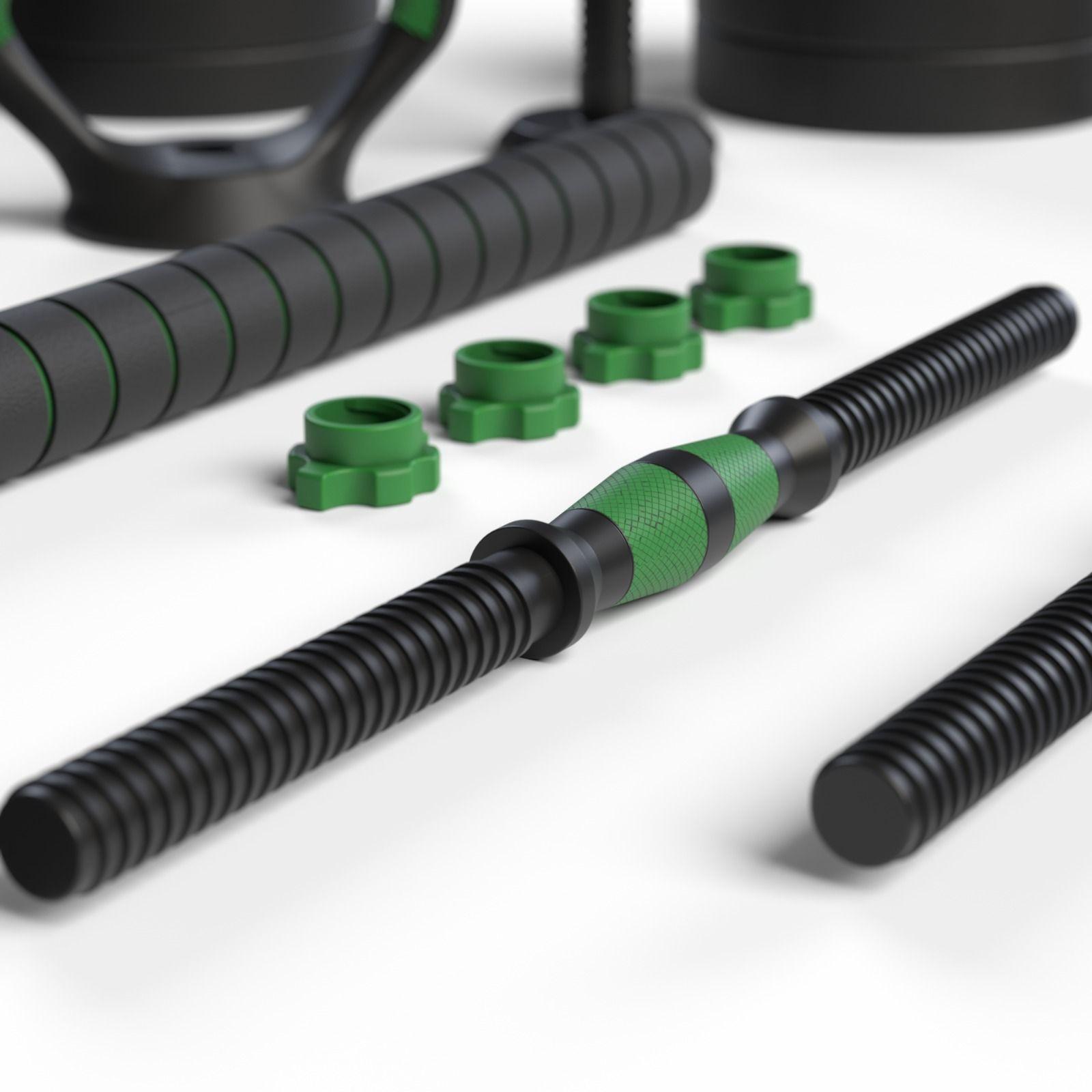 Set Mancuernas Green 3 en 1 ajustables 30 Kg-6
