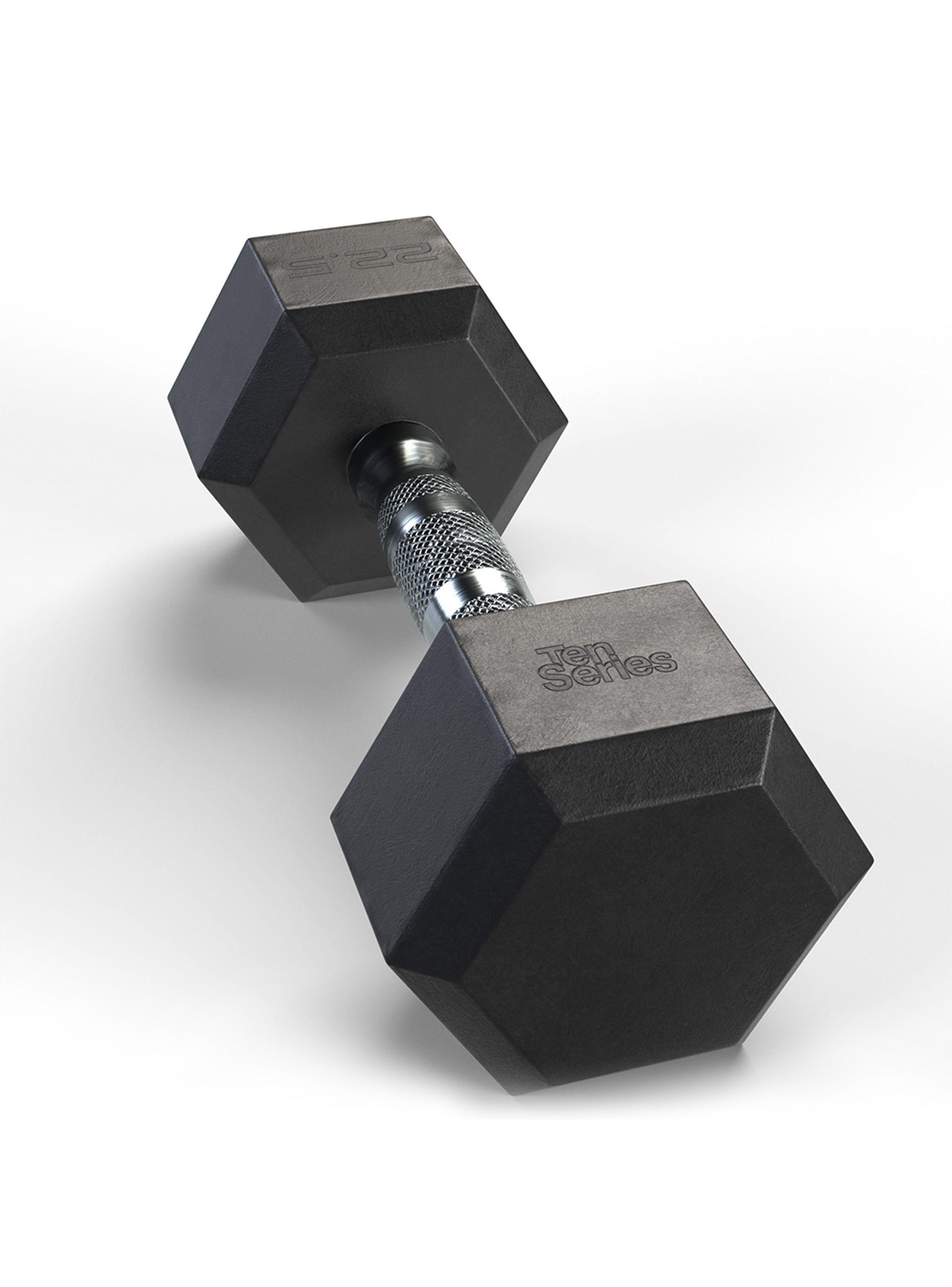 Mancuerna 22.5 Kg Hexagonal Recubierta en Caucho  -1