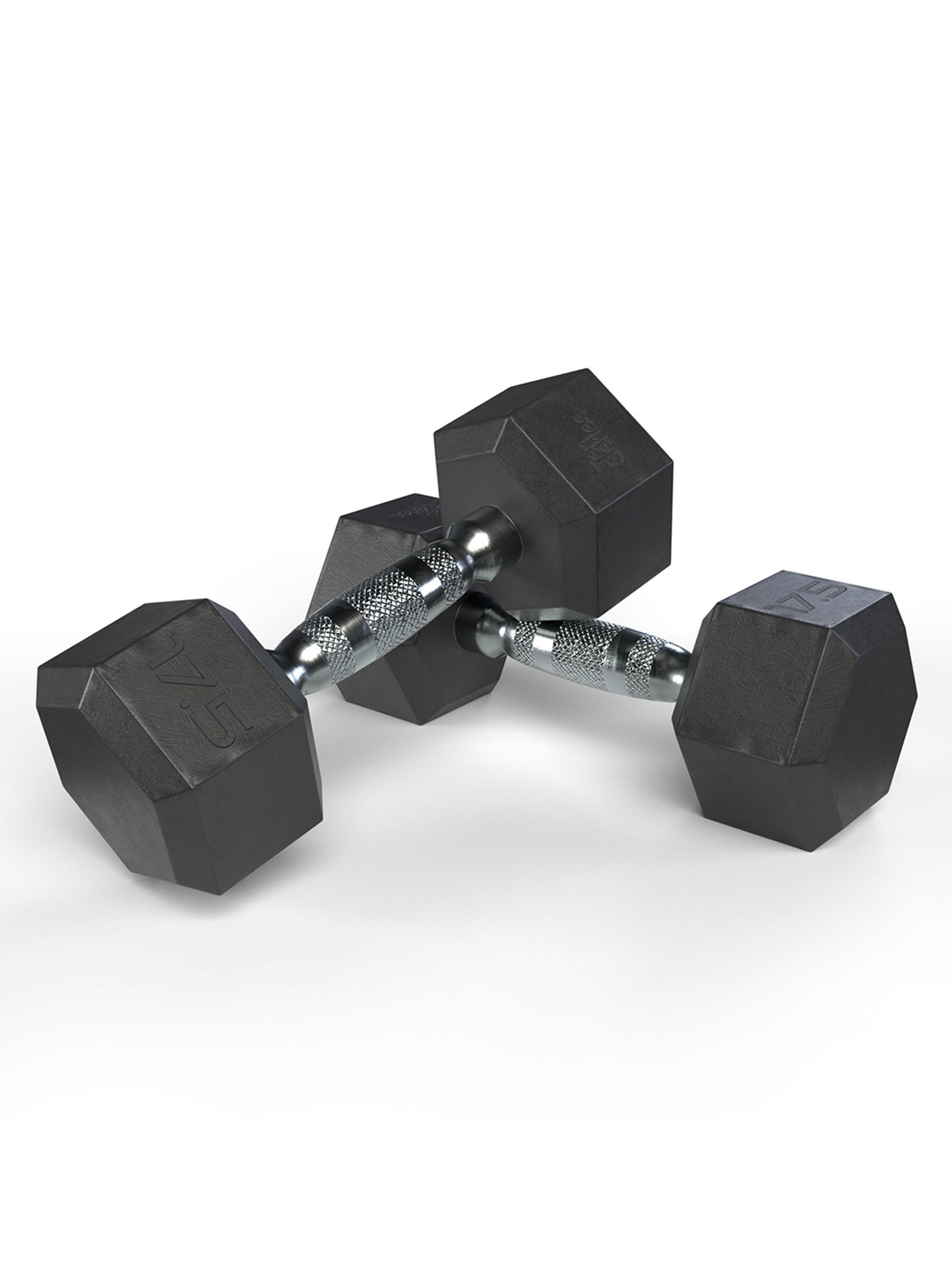 Mancuerna Hexagonal Recubierta En Caucho 17 5 Kg-2