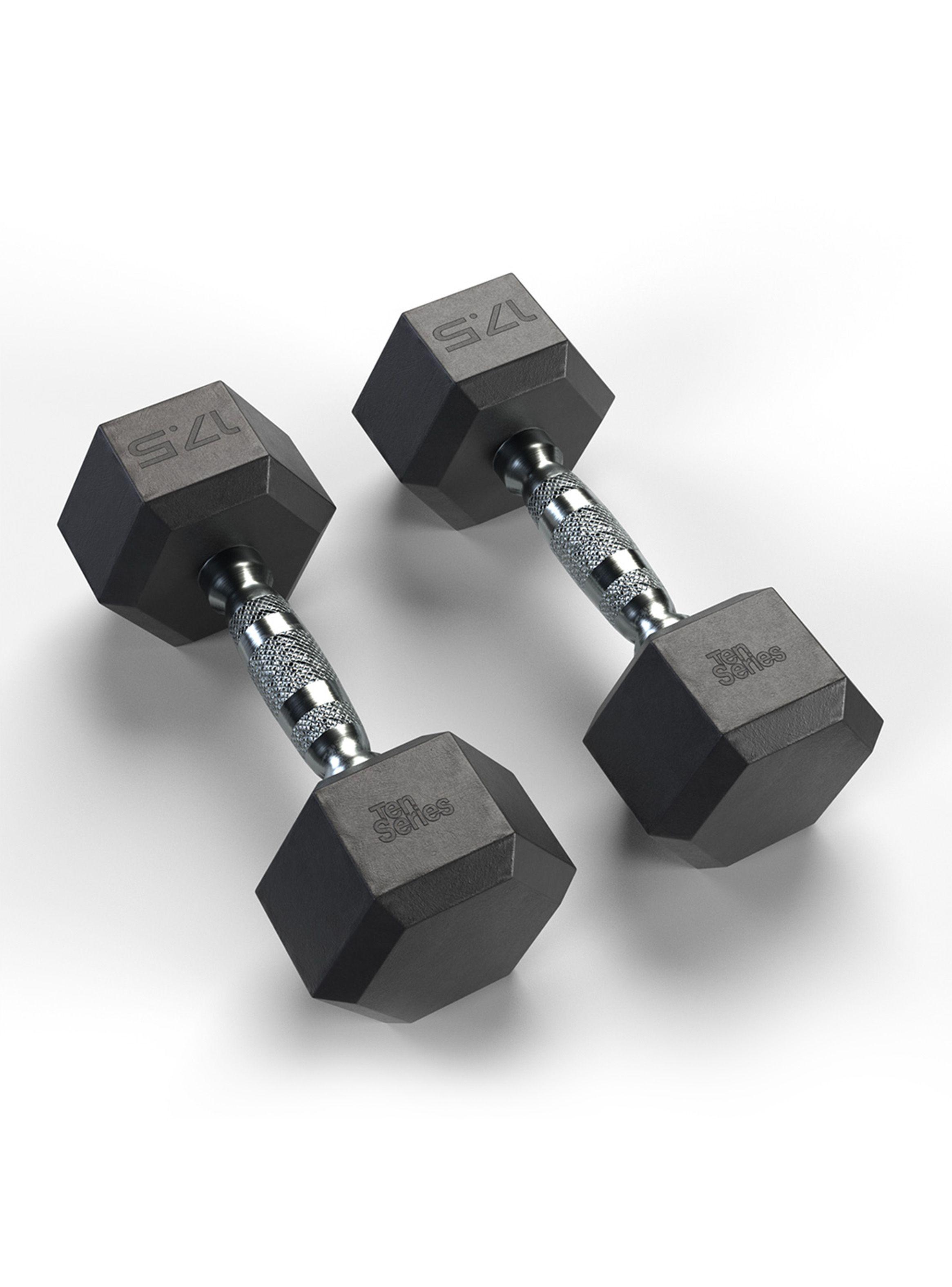 Mancuerna Hexagonal Recubierta En Caucho 17 5 Kg-4