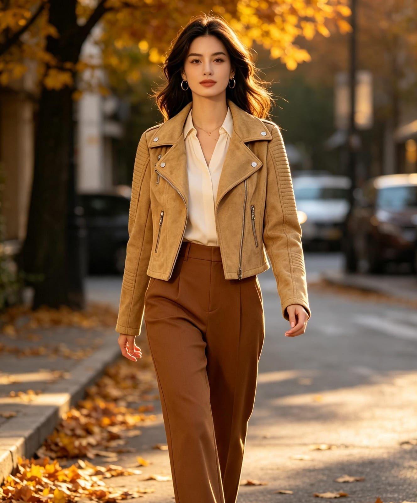 Chaqueta Mujer Color Camel Mostaza-2