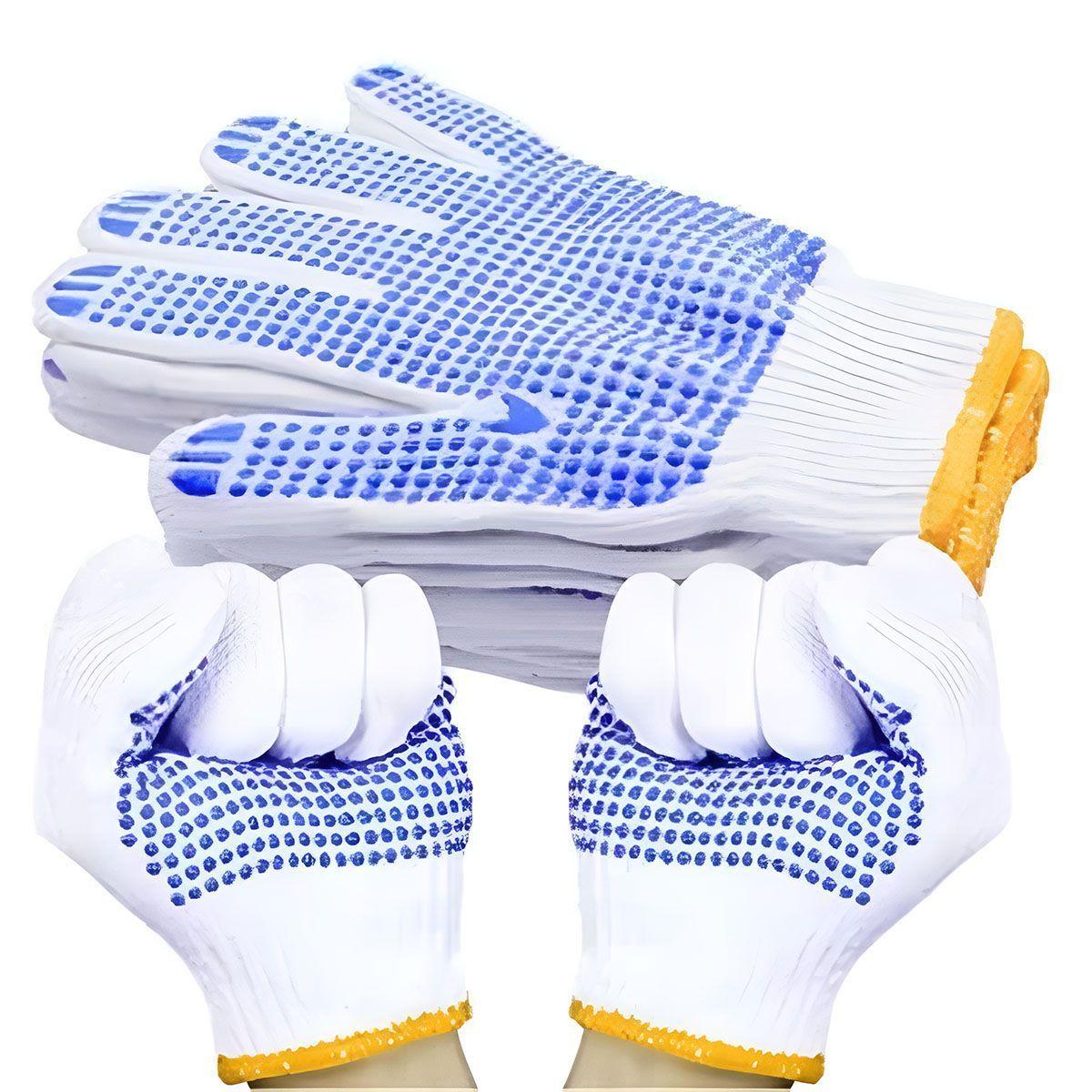 Pack 12 Guantes de Trabajo Pigmentado Puntos de Goma, Marca Flovi-3