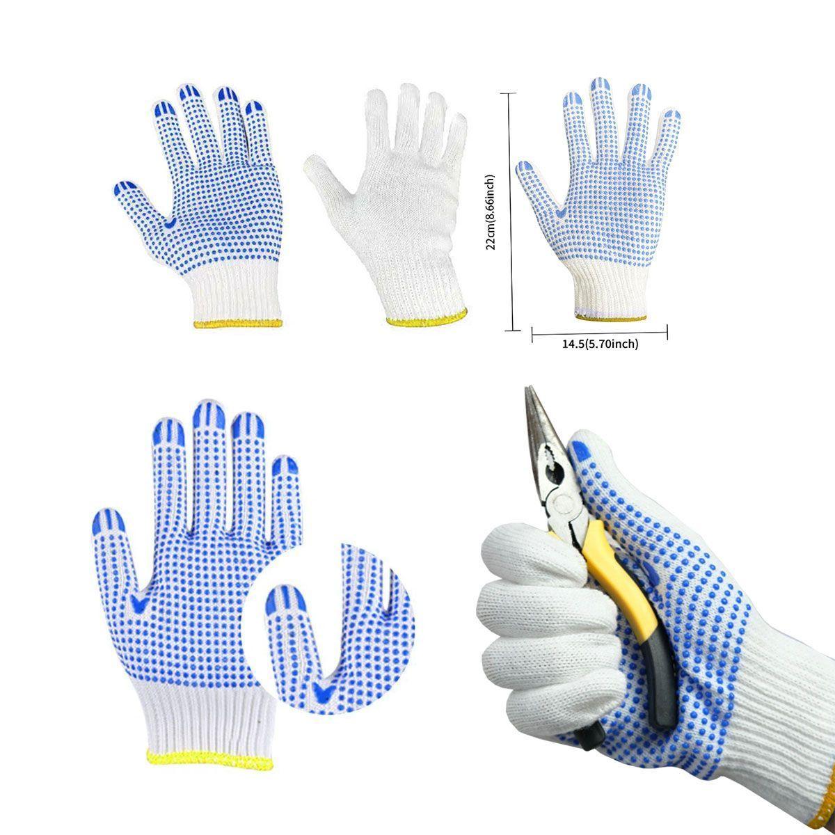 Pack 12 Guantes de Trabajo Pigmentado Puntos de Goma, Marca Flovi-4