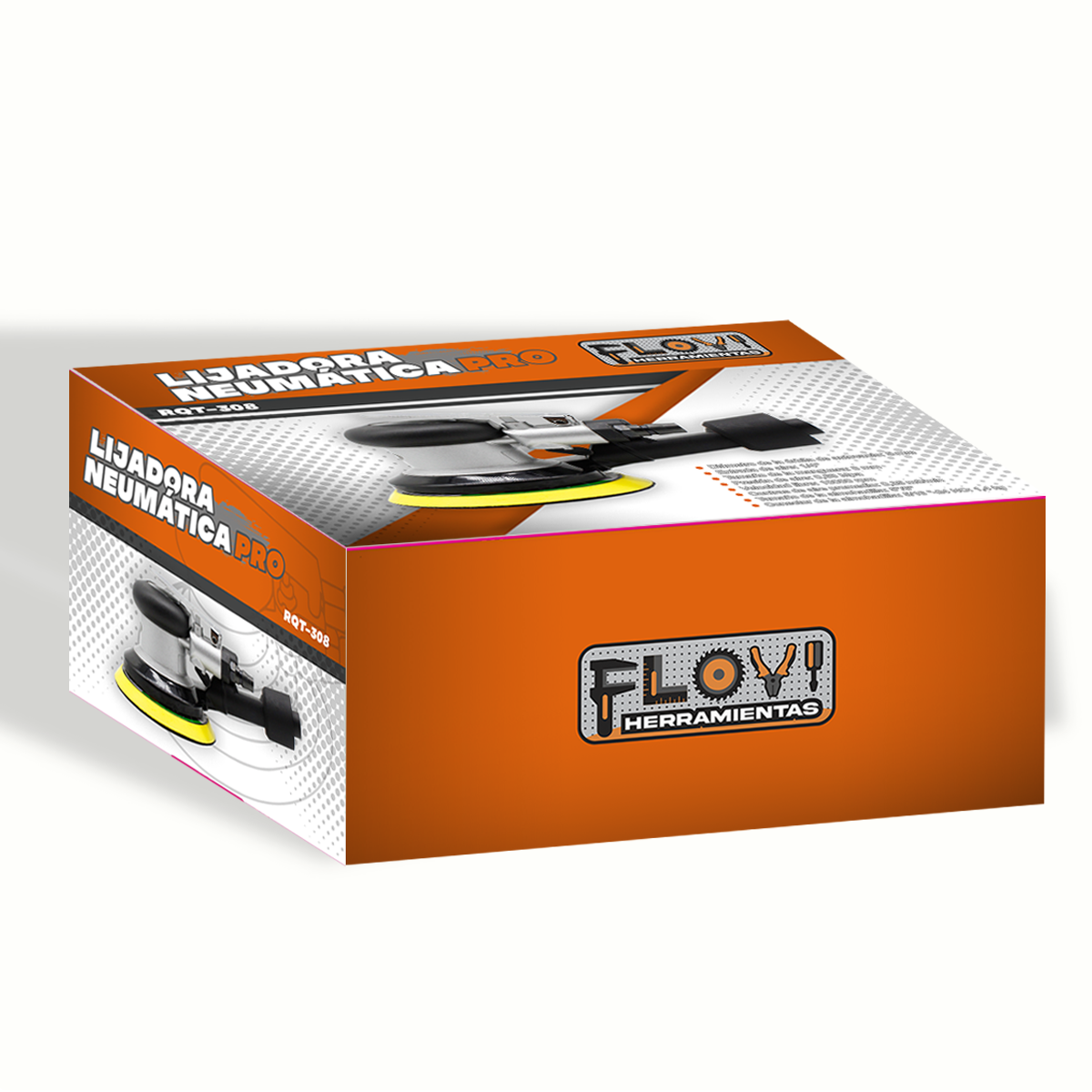 Lijadora Profesional Orbital Neumática 5 Pulgadas, Marca Flovi-3