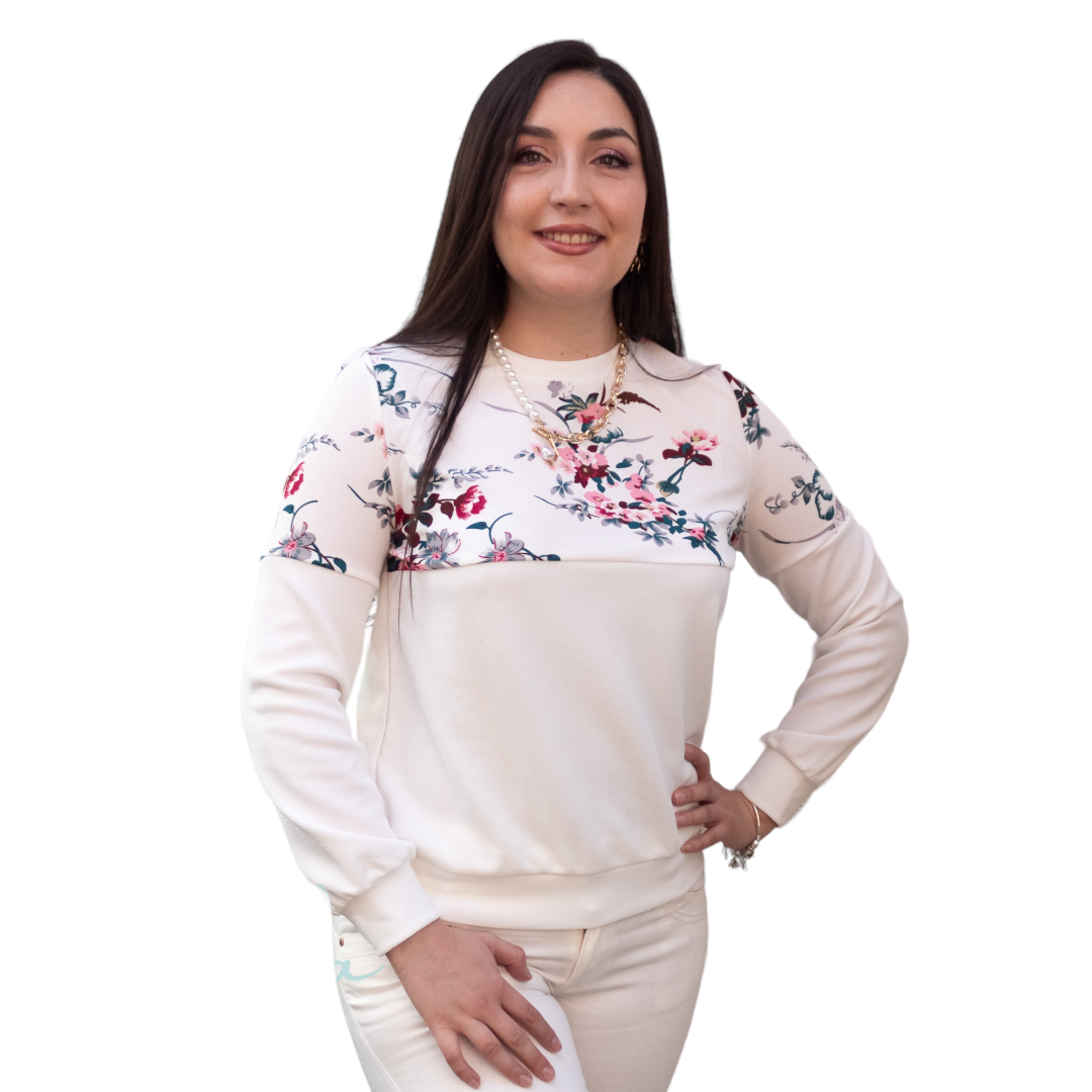 Poleron Blanco Pullover manga larga Lucia -0