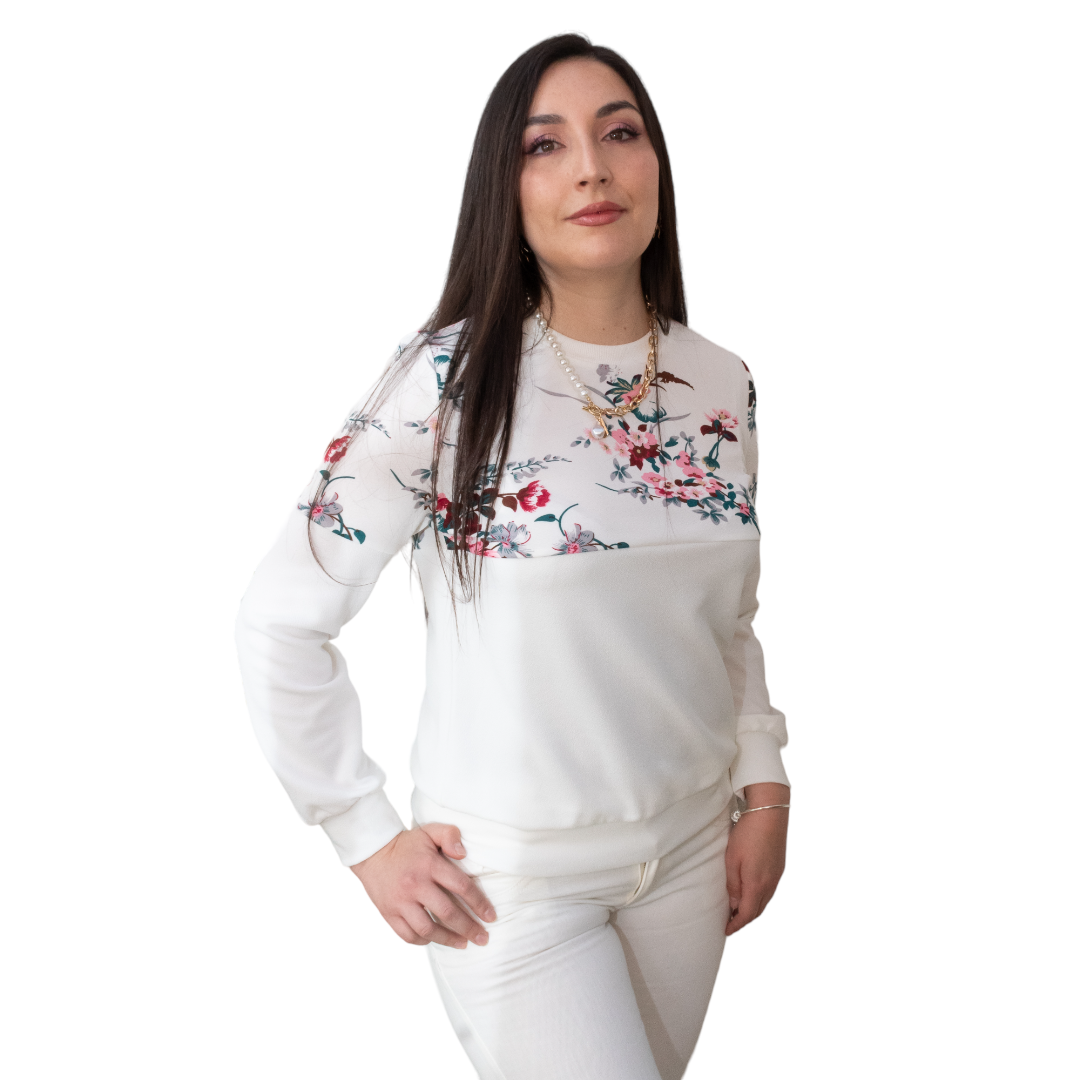 Poleron Blanco Pullover manga larga Lucia -2