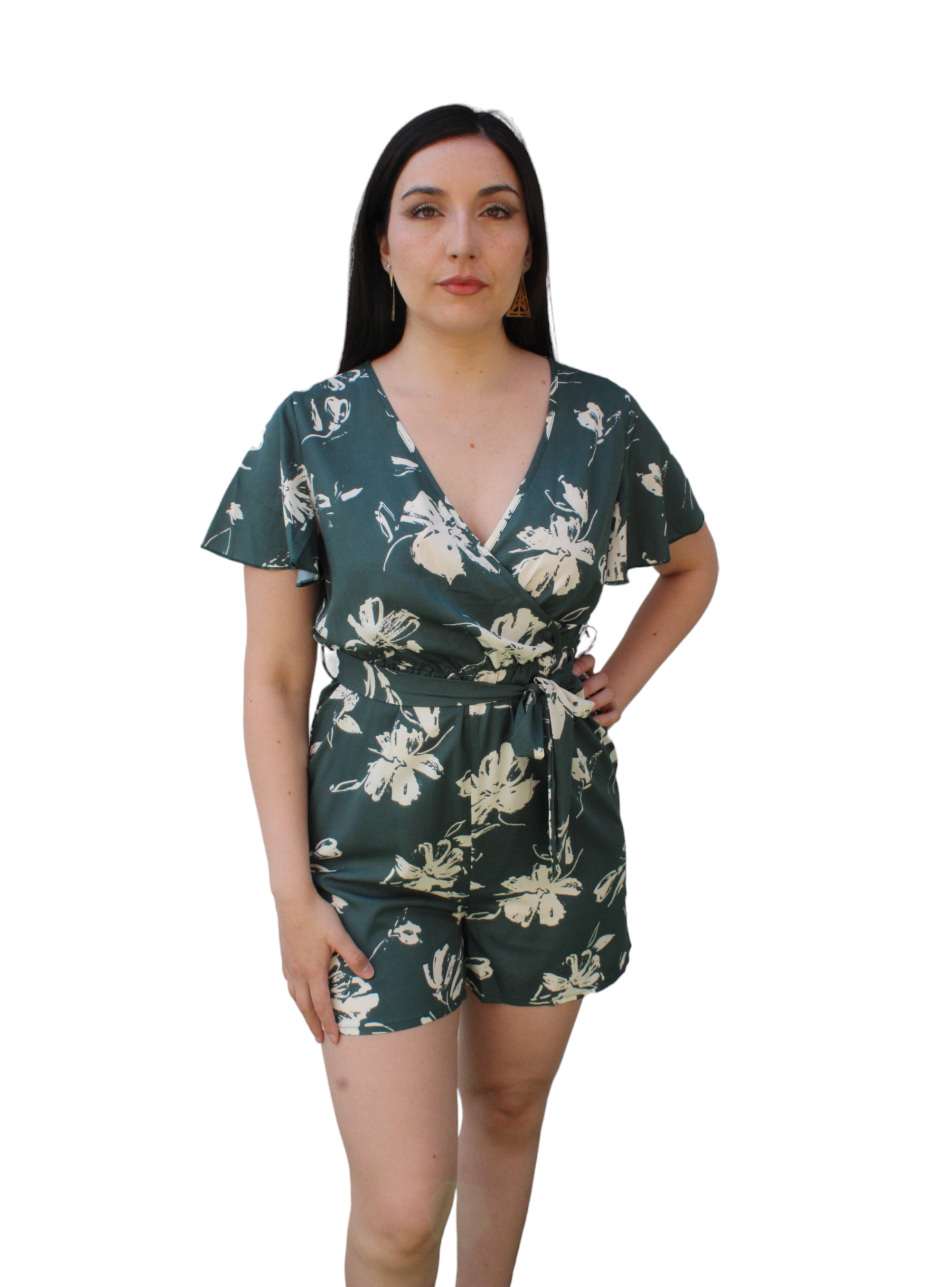 Enterito Short Corto Verde Bohemio-4