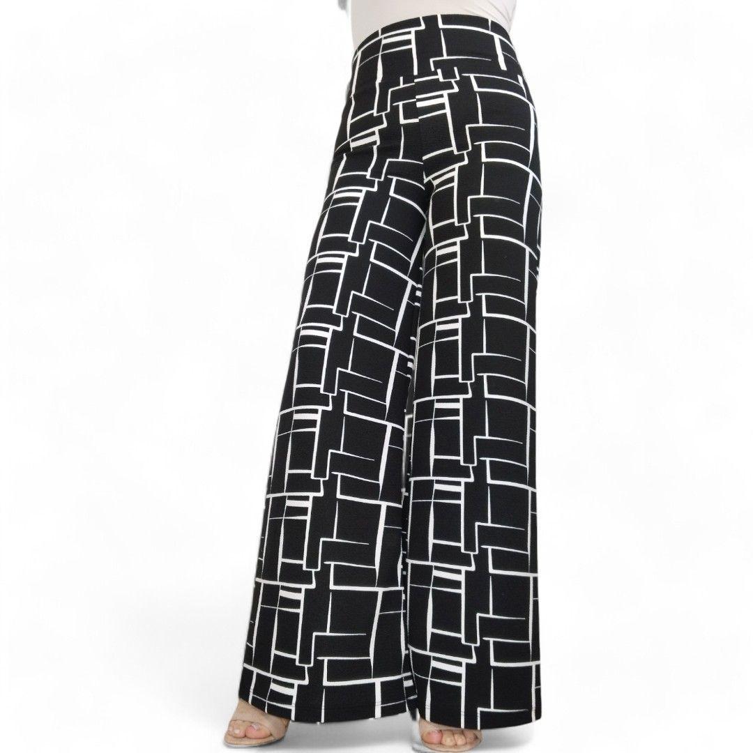 Pantalon palazzo flared negro -1