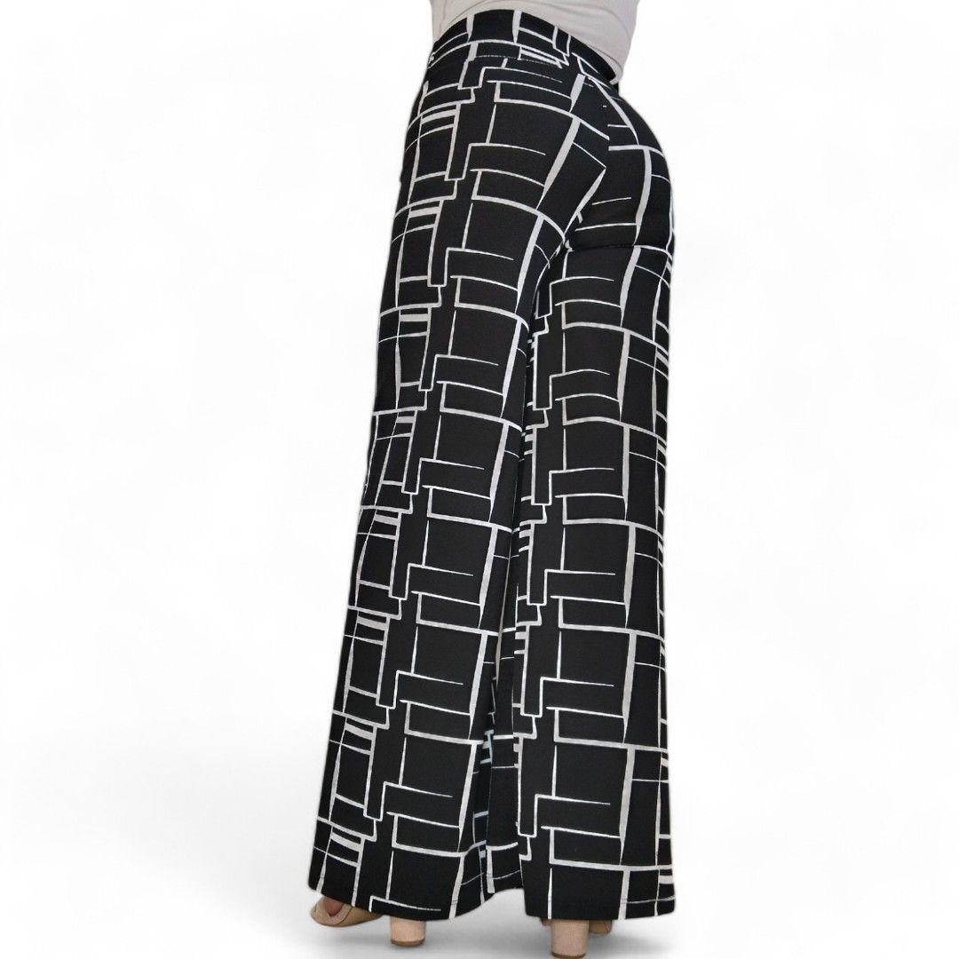 Pantalon palazzo flared negro -2
