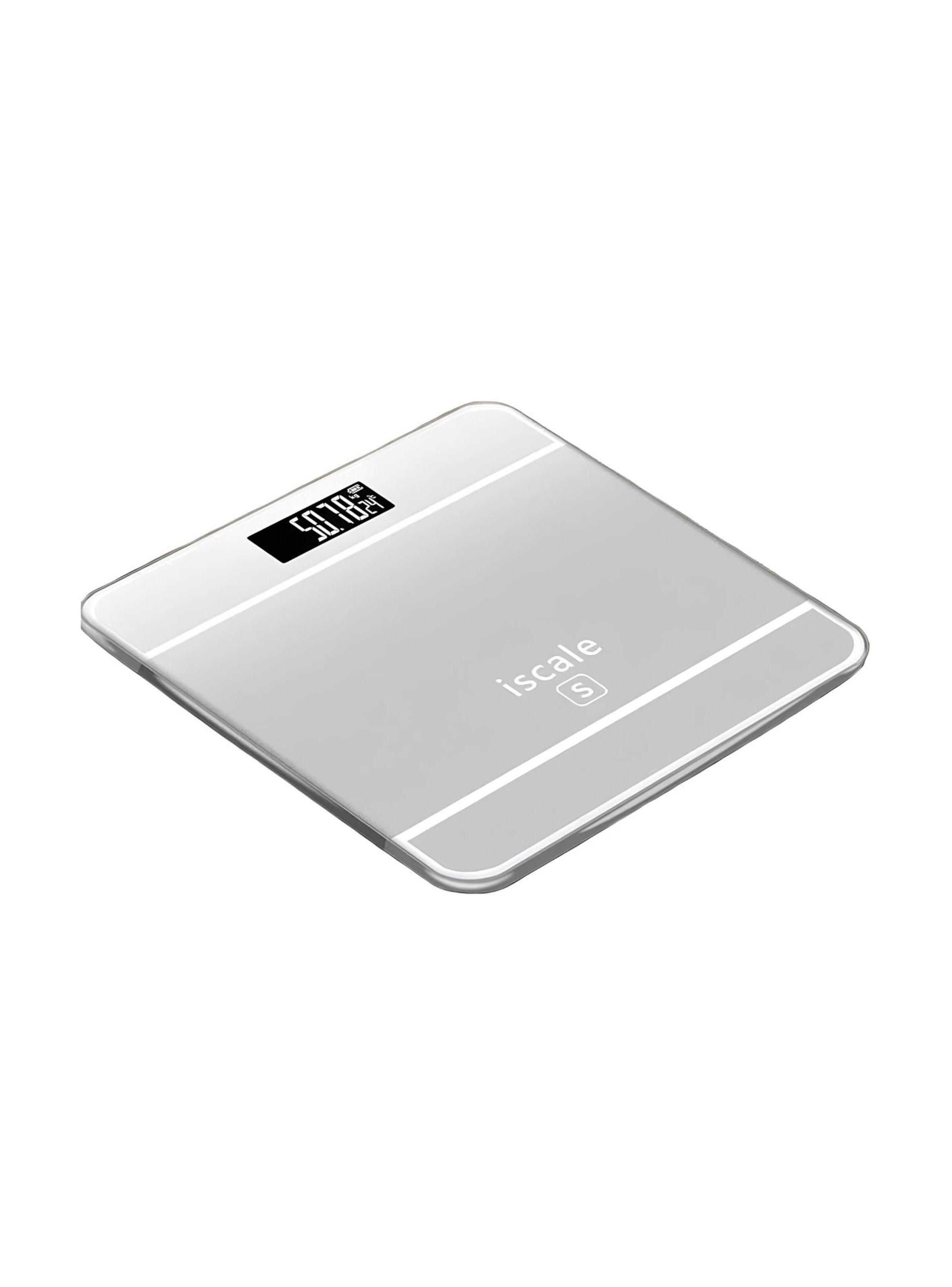 Balanza Pesa Digital Baño 180kg Vidrio Plateado-0