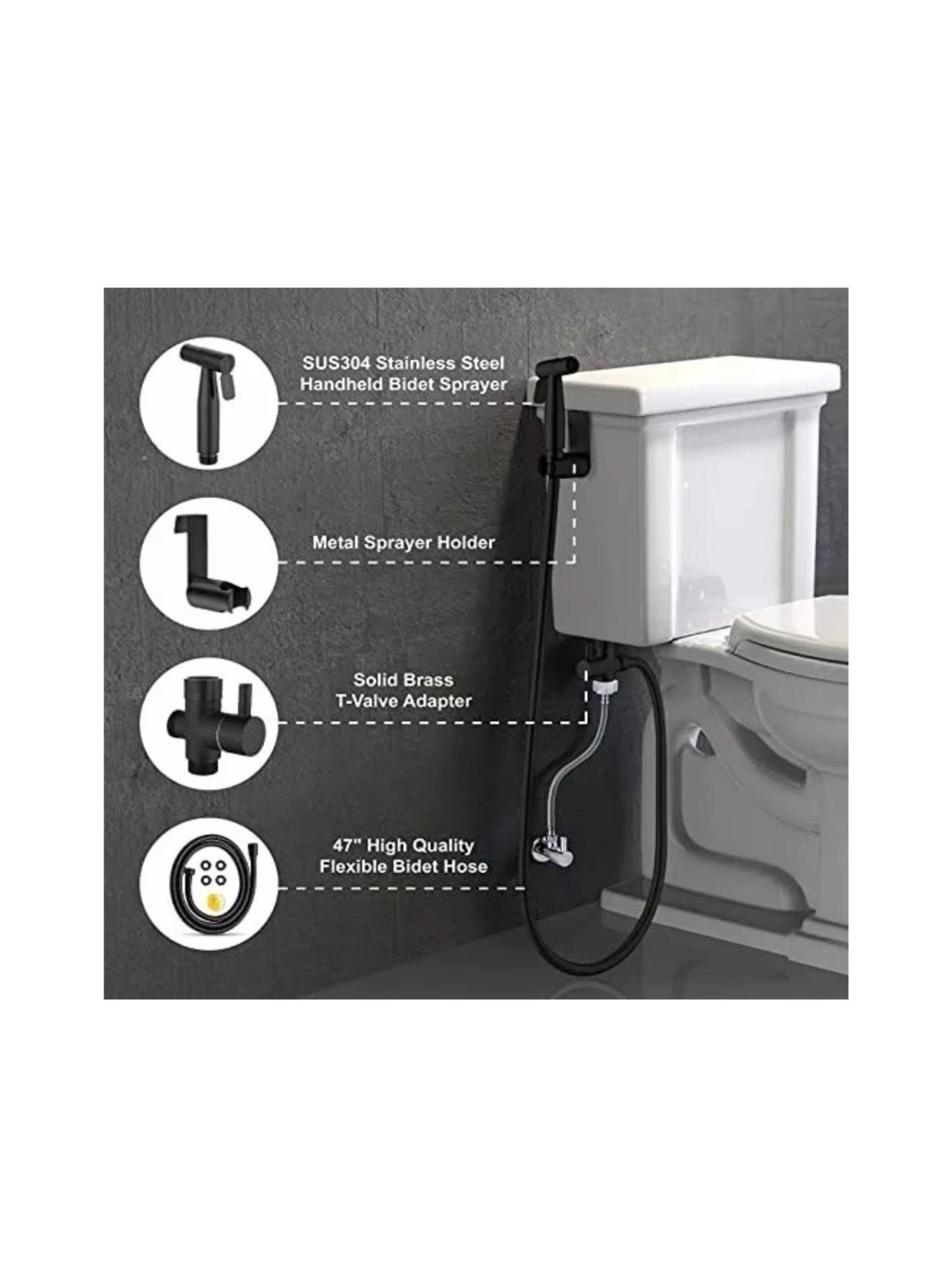 Ducha Bidet Arabe Acero Inoxidable Wc Inodoro Negra-3