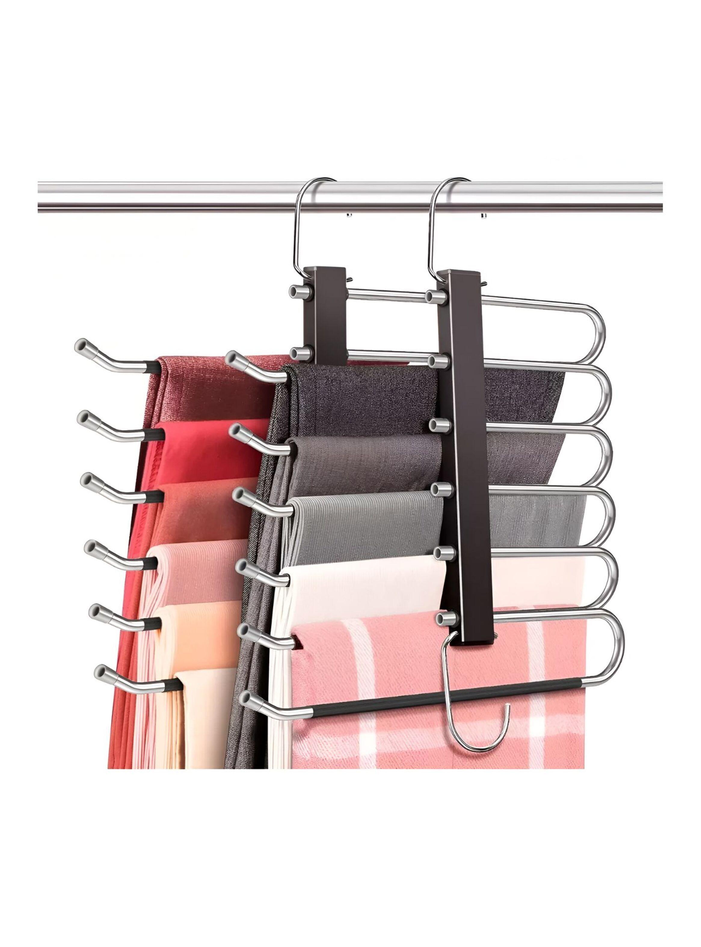 Colgador De Pantalones Ropa Ganchos 5 En 1 Antideslizante-2
