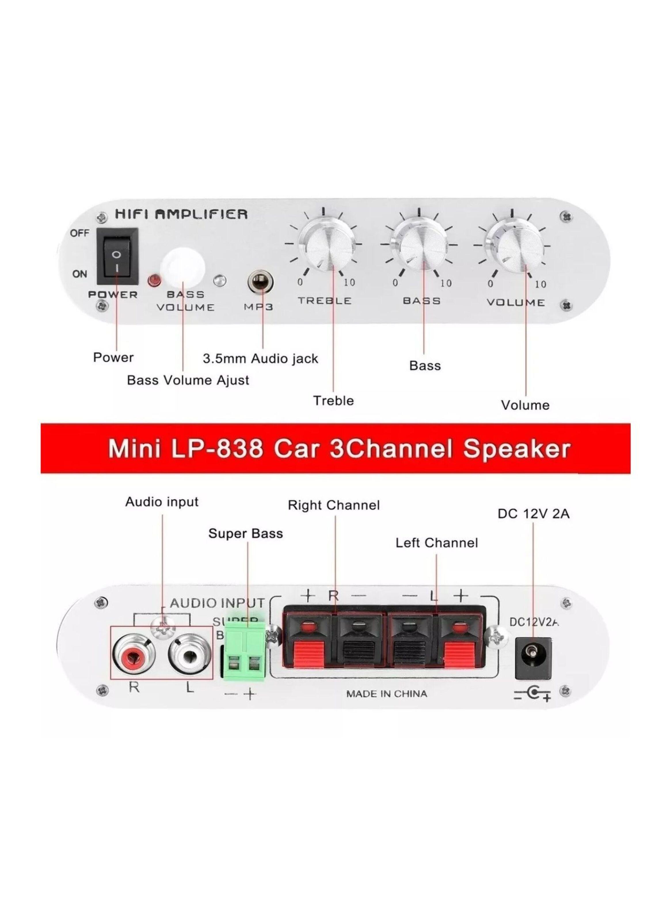Mini Amplificador Estéreo Hifi Potencia De Audio-2