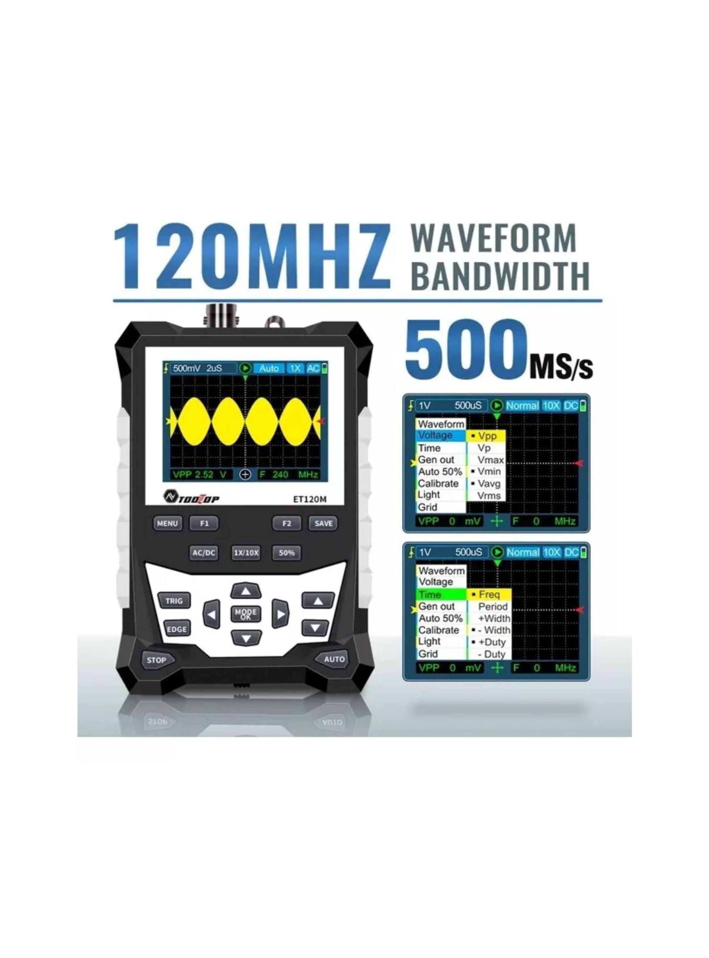 Osciloscopio Digital Tooltop 120 Mhz Ancho De Banda 500msa/s-2