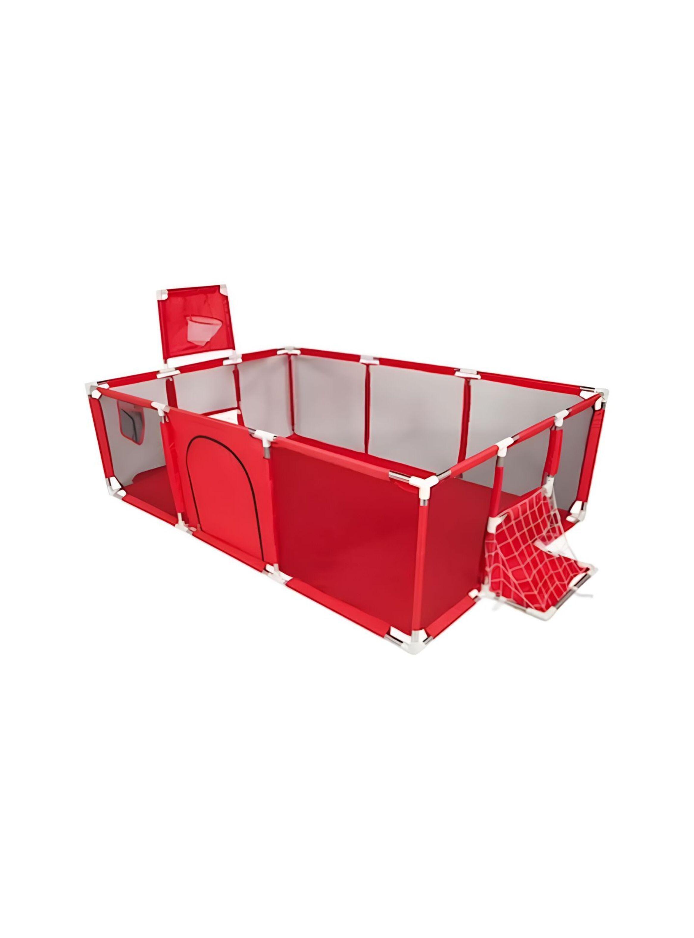 Corral Seguridad Bebes Con Aro De Basket 180cm Rojo-2