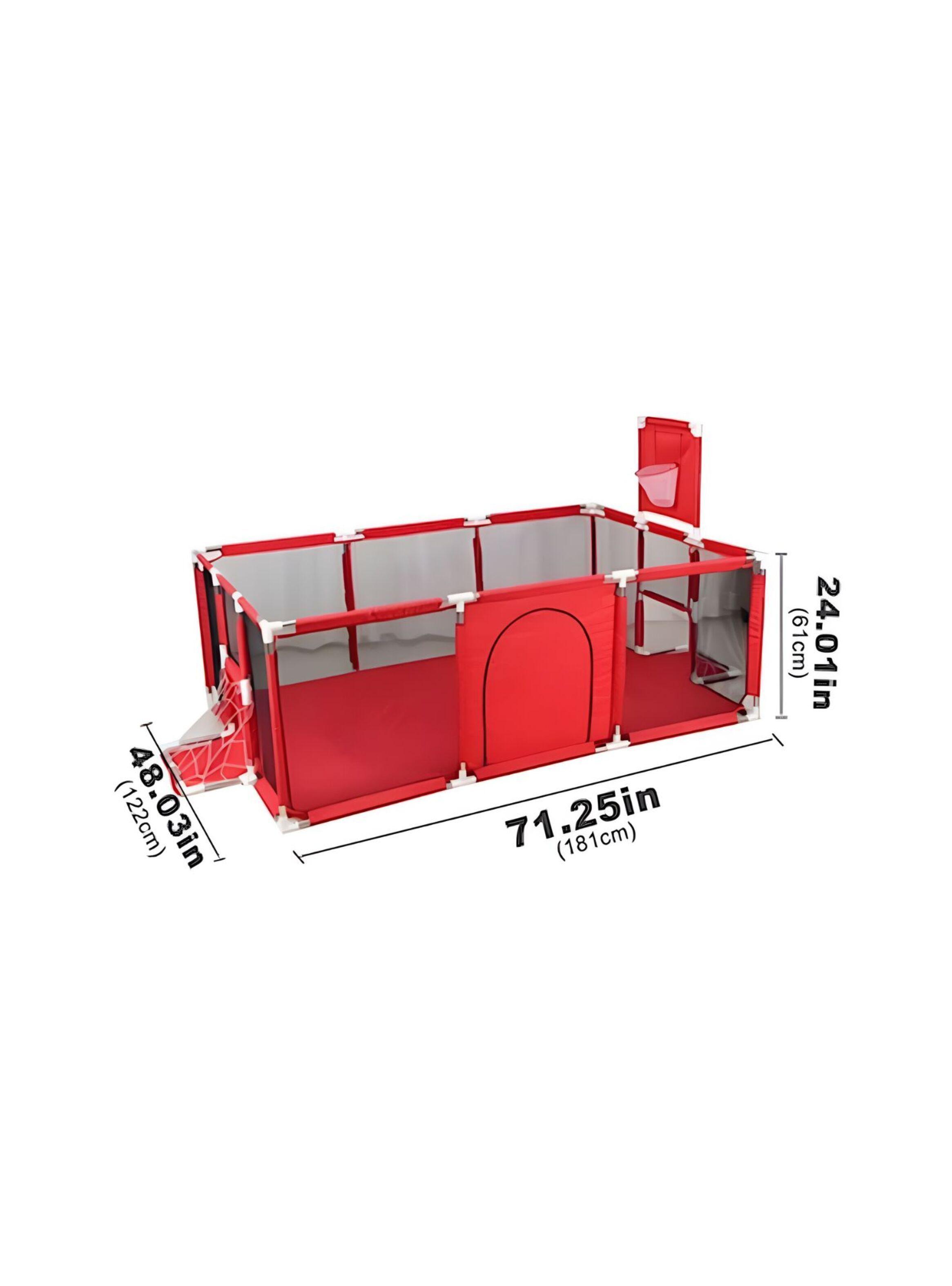 Corral Seguridad Bebes Con Aro De Basket 180cm Rojo-4