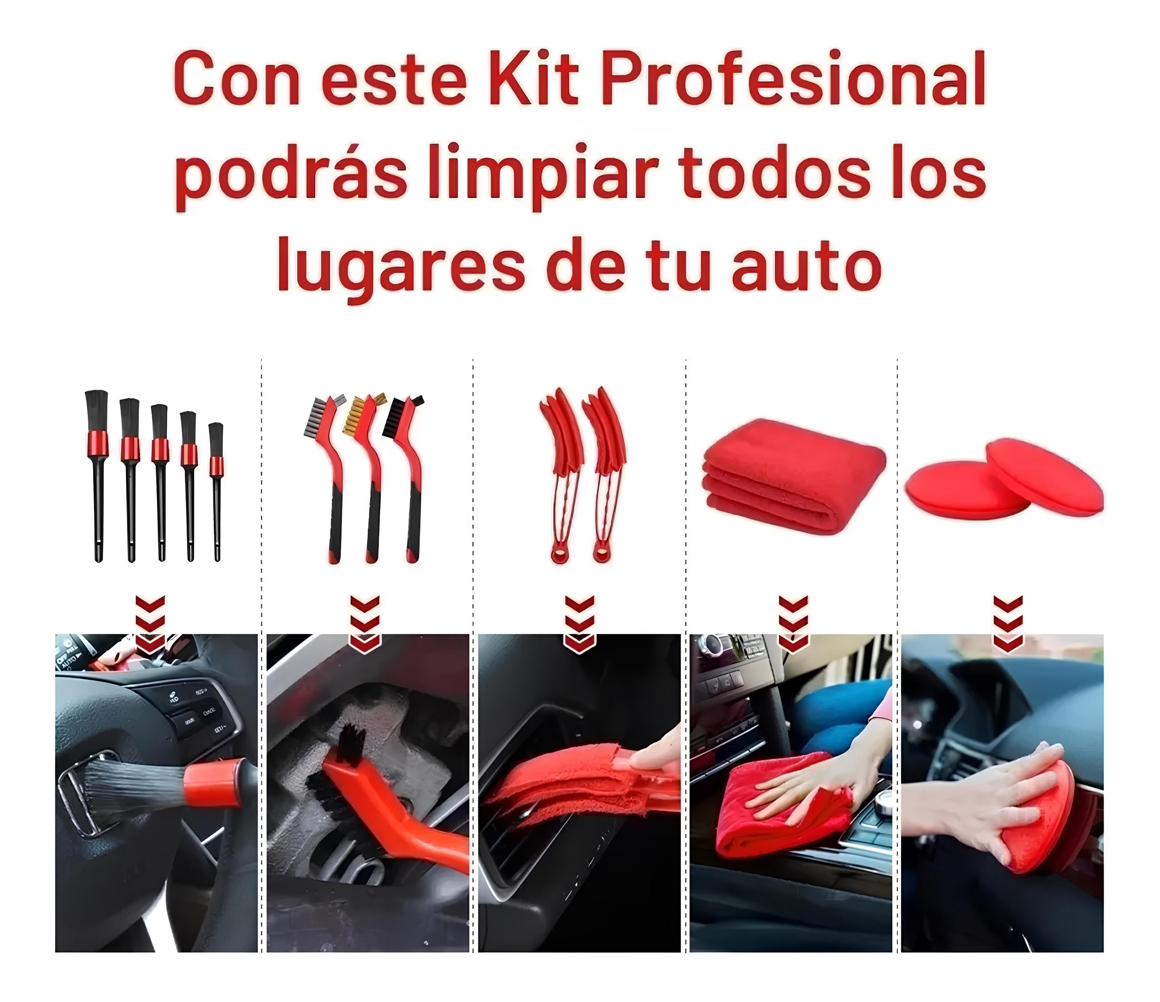 Limpieza De Auto Kit 18 Piezas Interior Y Exterior-2