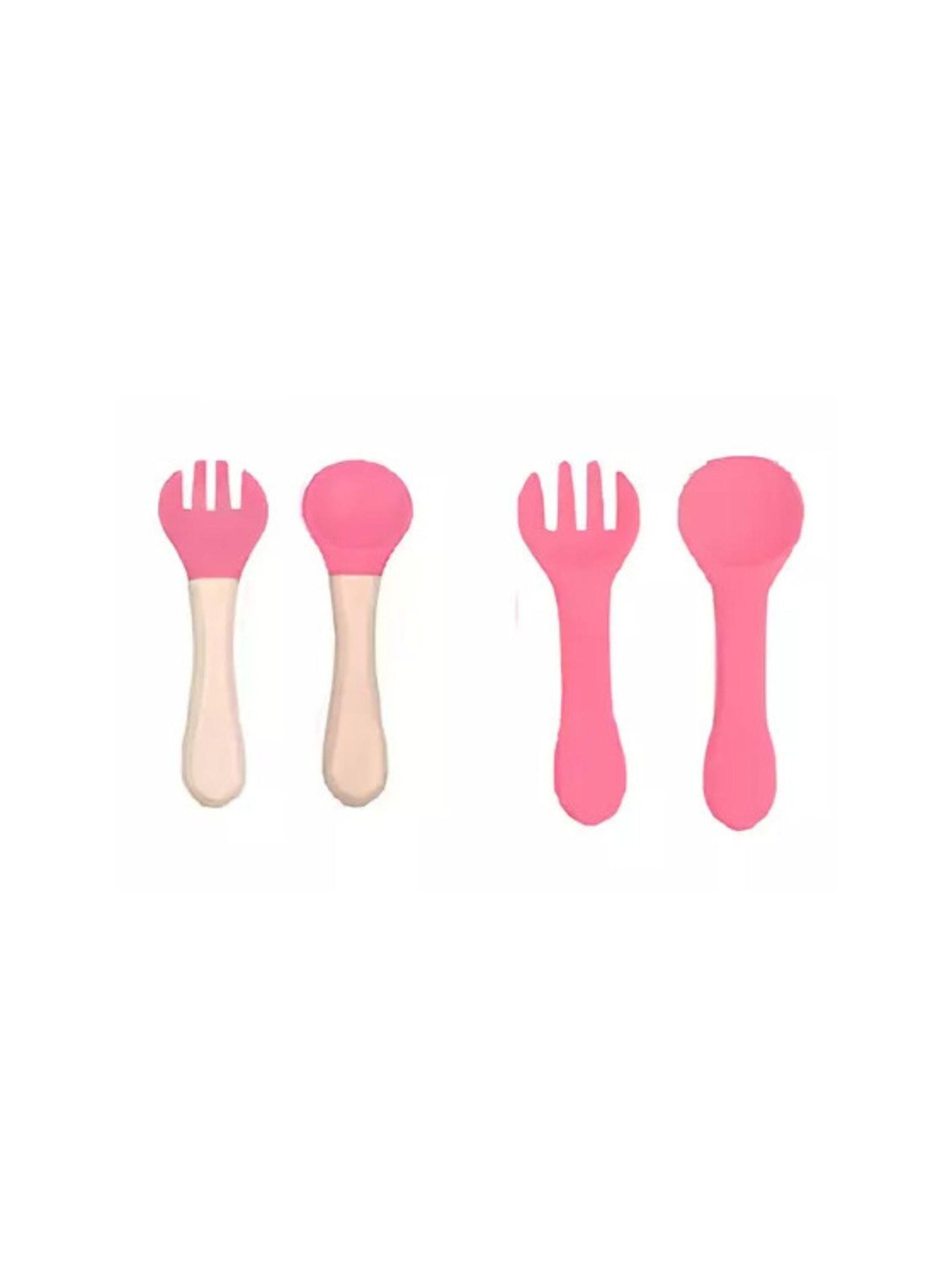 Plato Infantil Bebés Vajilla De Comida De Silicona A Salvo Rosa Chicle-1
