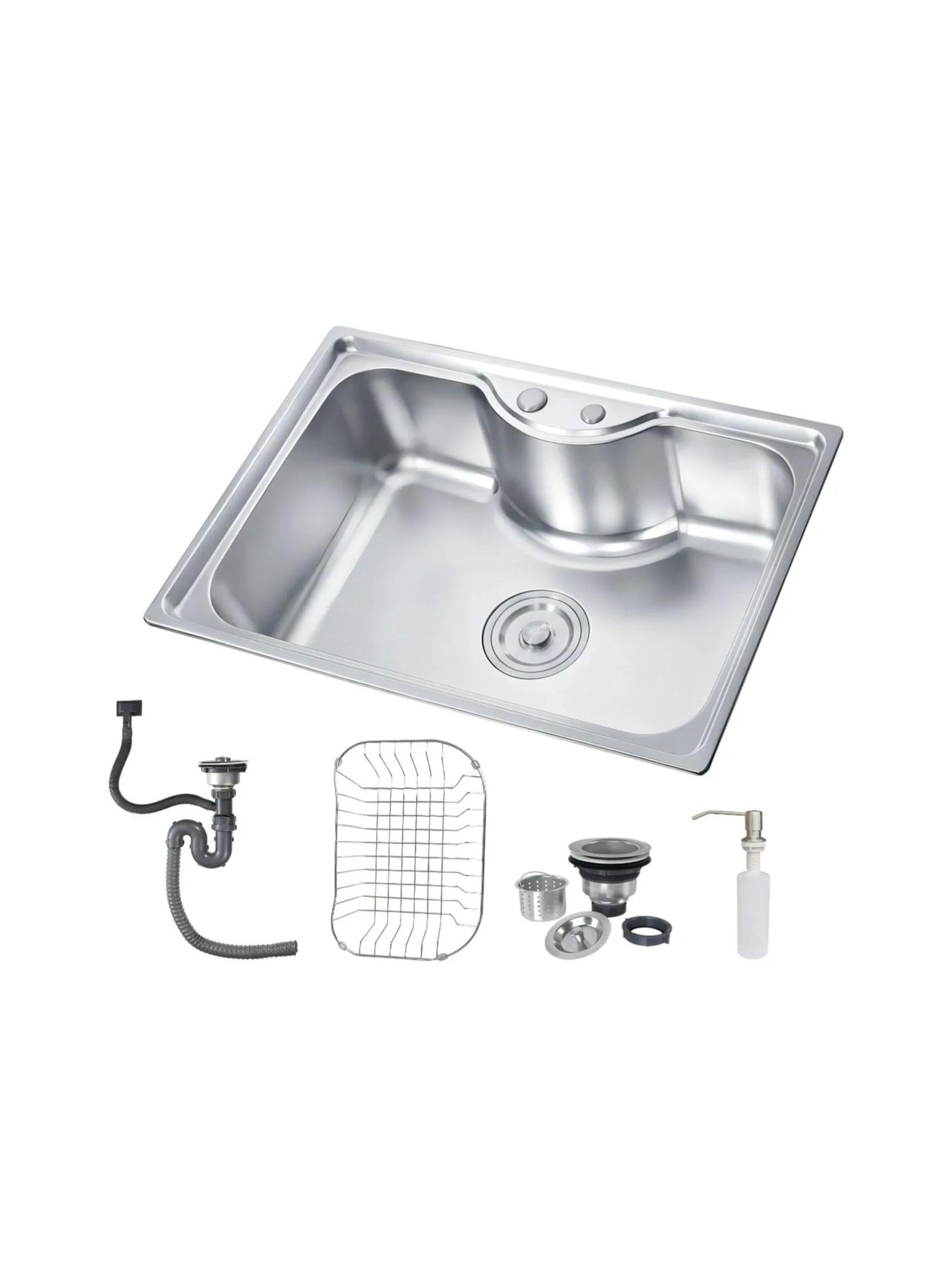 Lavaplatos Simple Empotrado Qatar Shop Acero Inoxidable 79x48 cm Brillante-0