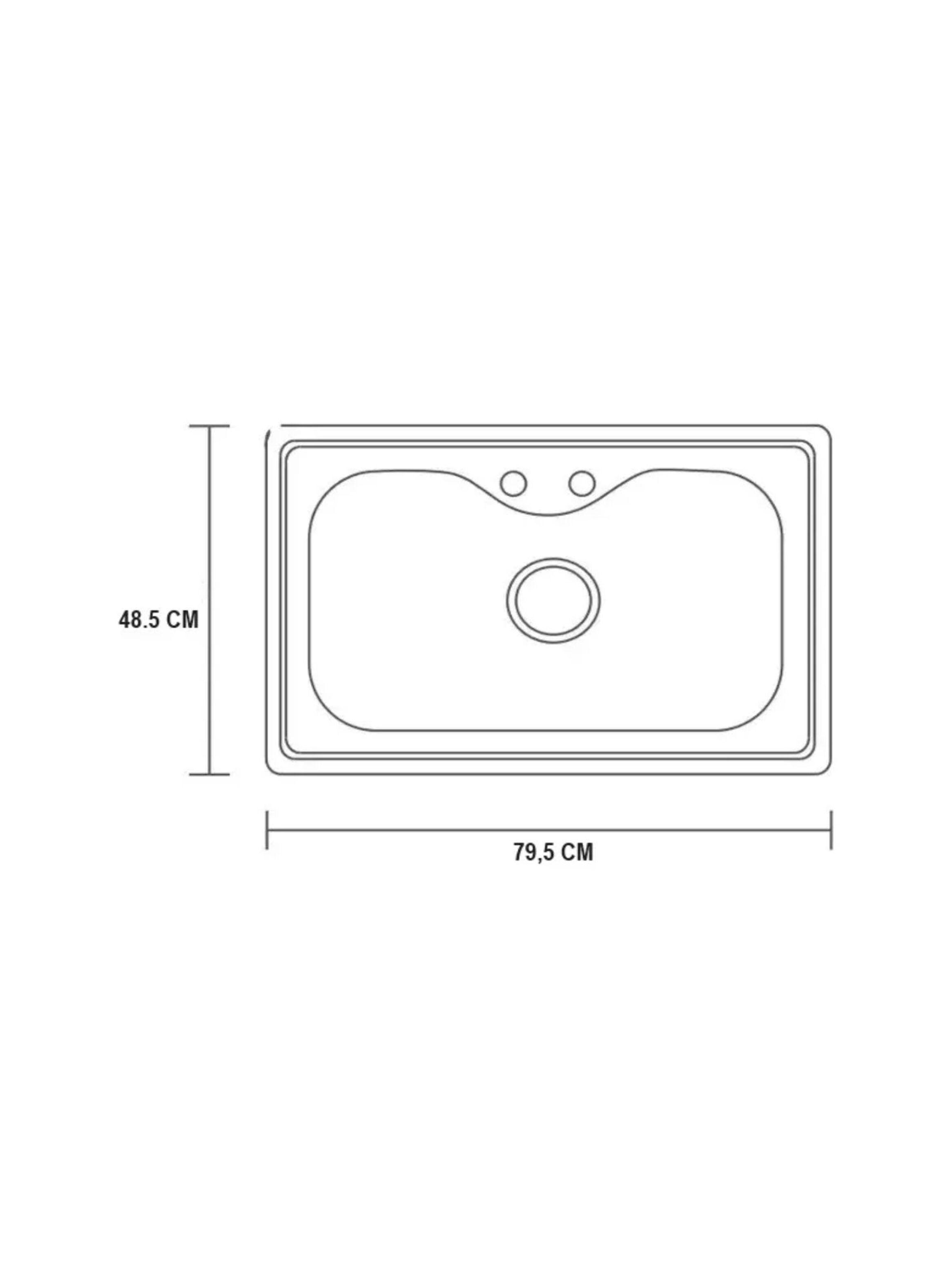 Lavaplatos Simple Empotrado Qatar Shop Acero Inoxidable 79x48 cm Brillante-2
