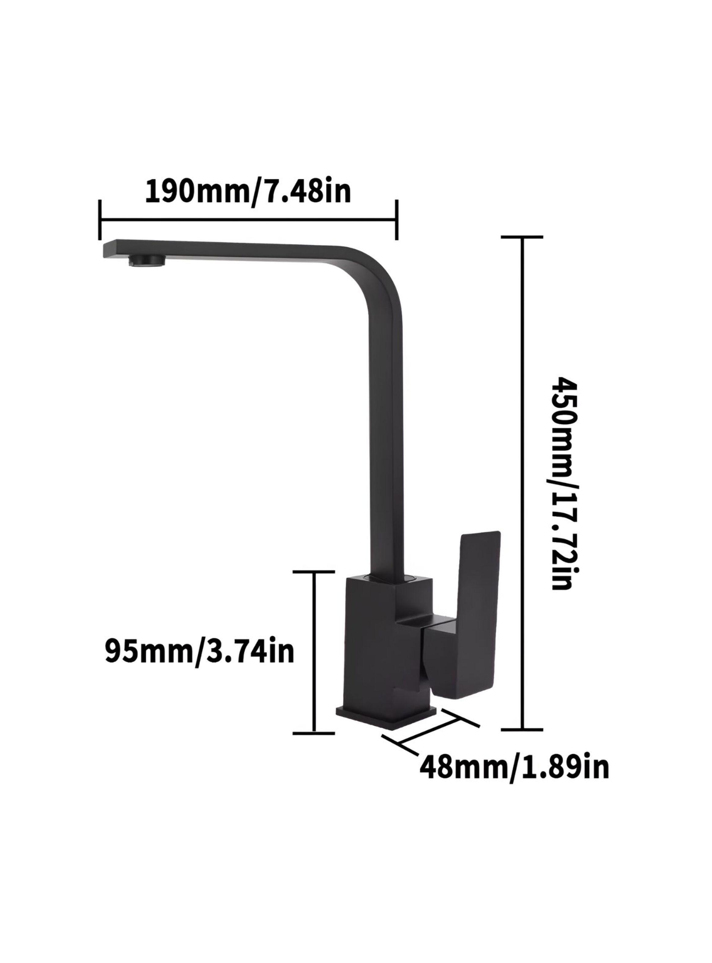 Llave Monomando Lavaplatos Plana Cuadrada-3
