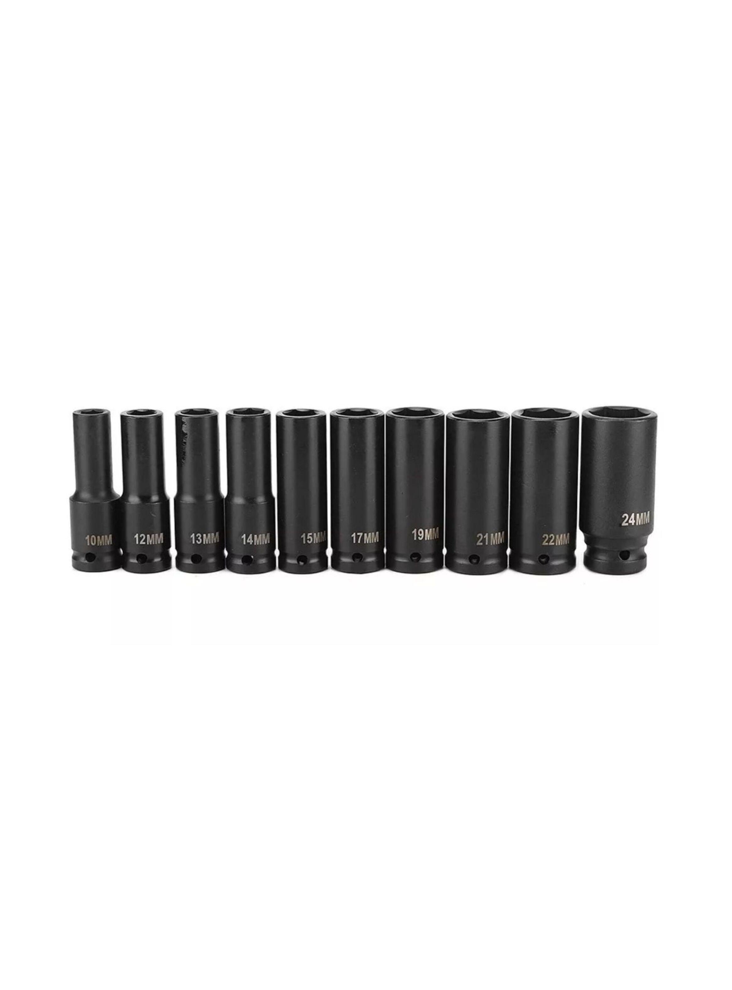 Juego Set Dados De Impacto 1/2, 10 Piezas De 10 A 24 Mm-2